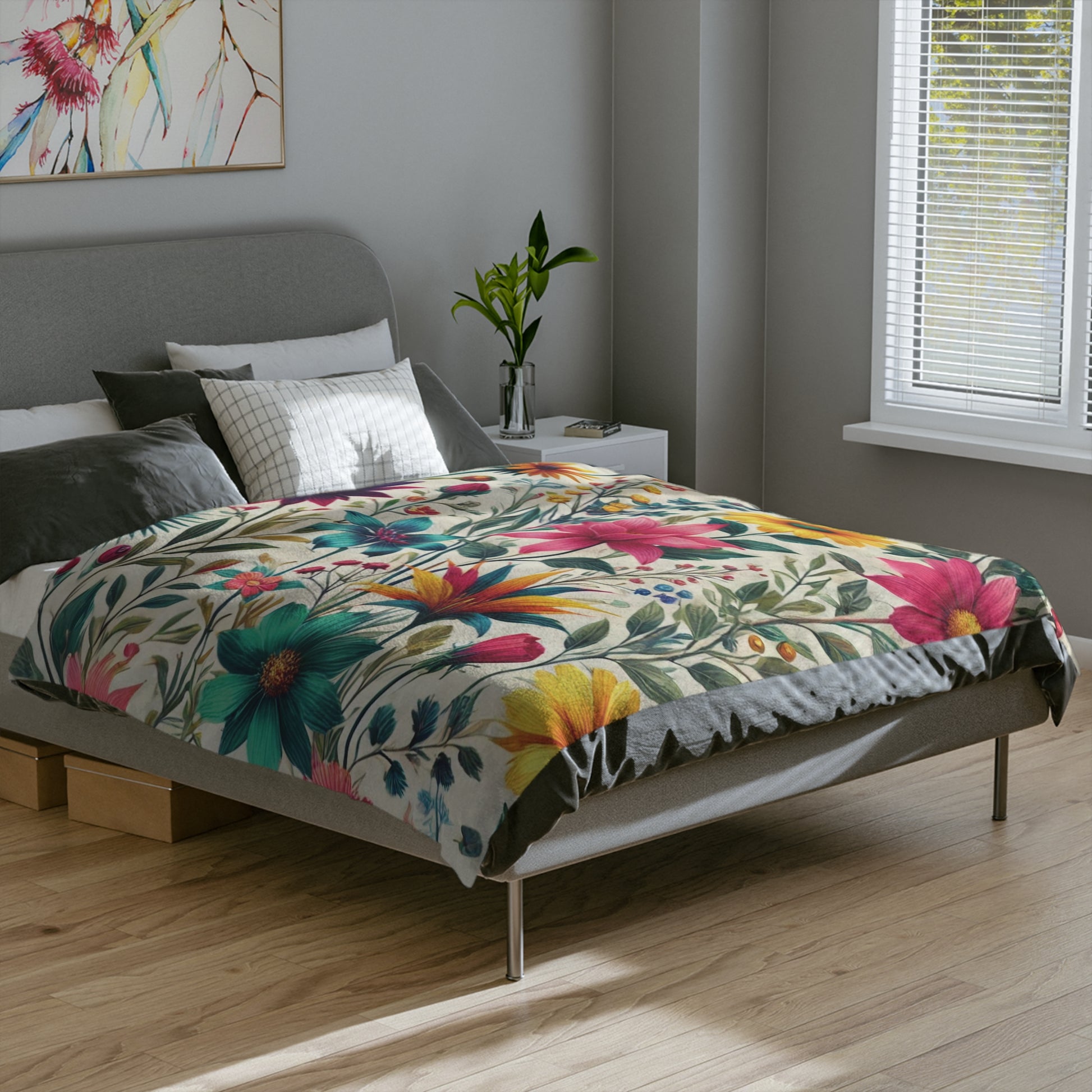 Wildflowers Boho Chic Throw Ultra-Soft Minky Blanket Cozy Comfort Blanket Elegant Home Decor Plush Microfiber for Maximum Comfort Blanket, Perfect for Snuggling Decor, Cozy All-Season Warmth, Housewarming Gift Throw - MRSBYVALLE