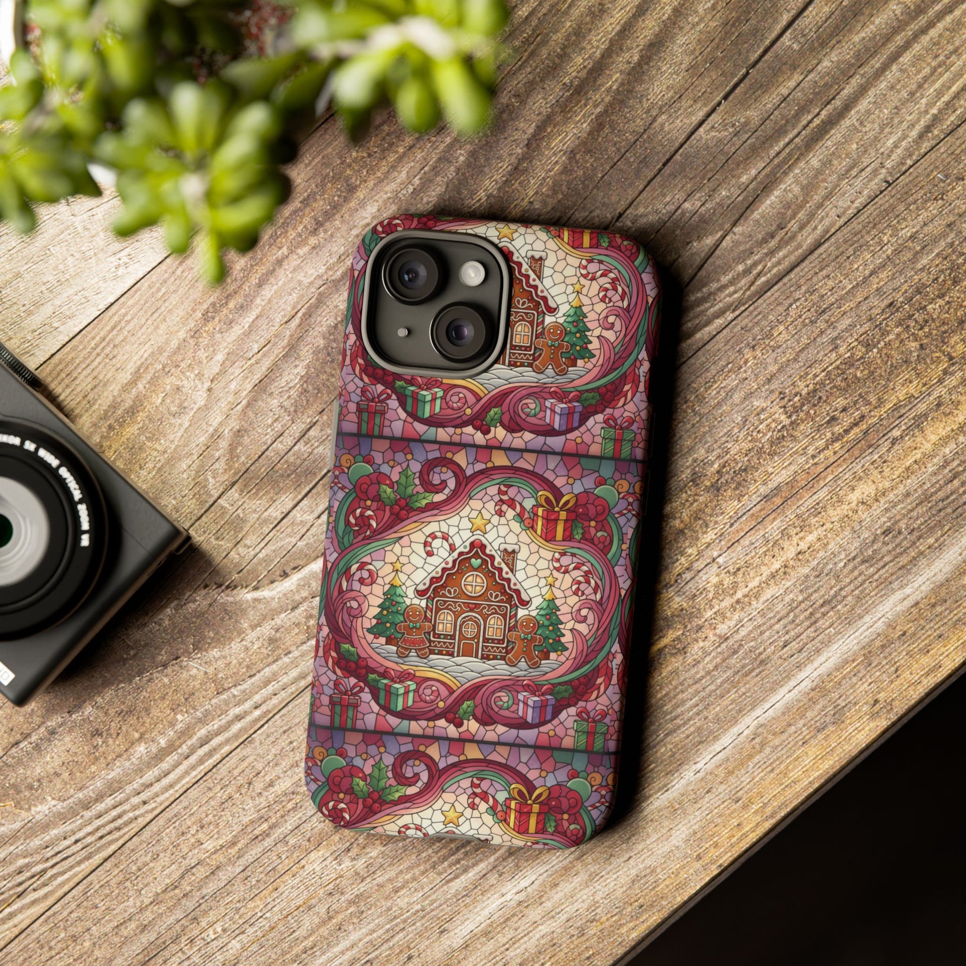 iPhone Case 17, 16  Gingerbread Stained Glass Tough Case Samsung perfect phone case