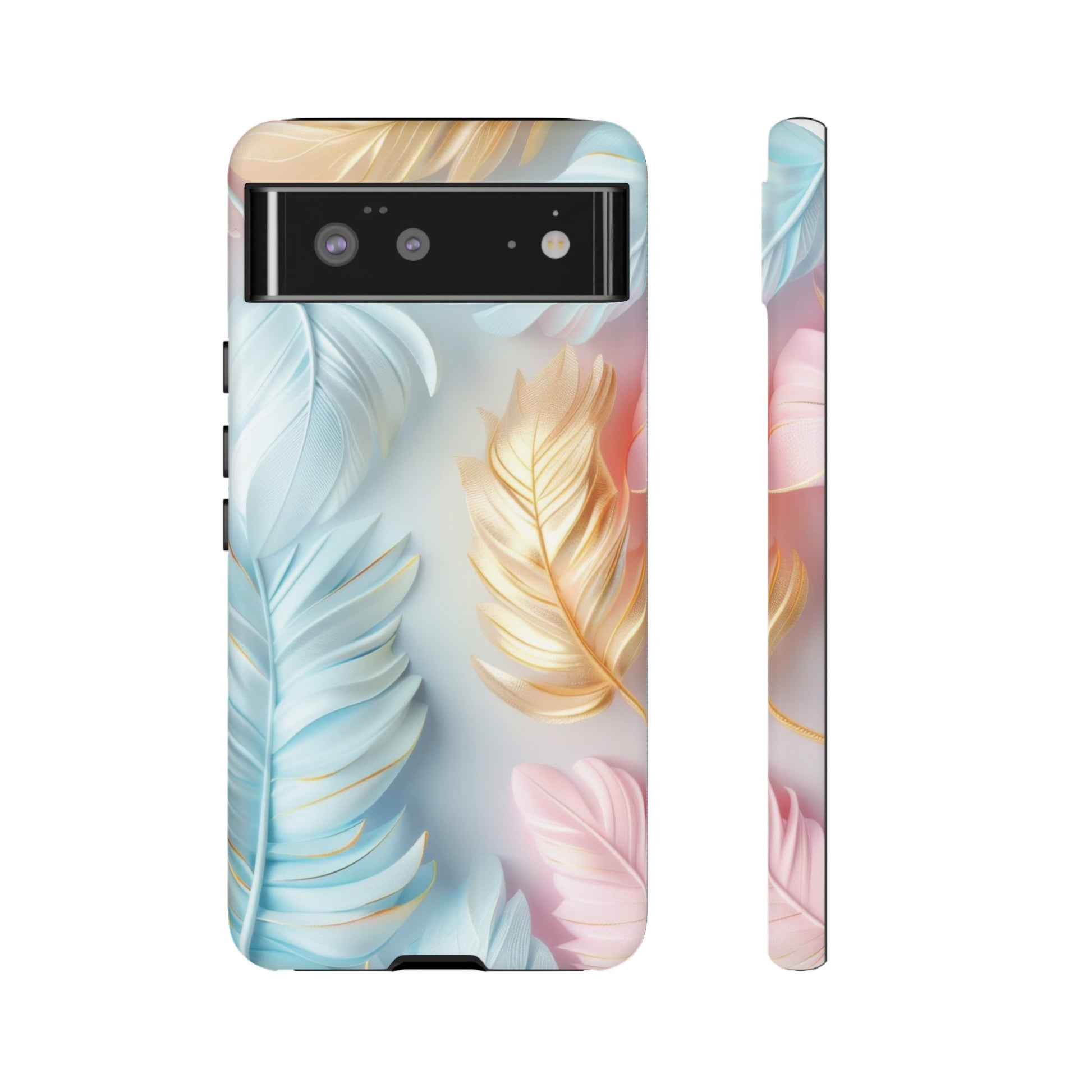 Pastel Feathers Protective Phone Case Gift for Her Phone 15, Samsung iPhone Samsung Gift for Her Case iPhone 15, Samsung iPhone Samsung Accessory Gift for Her