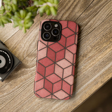 Geometric Stained Glass Illusion Phone Case Colorful Abstract Art, Aesthetic Protective Cover for iPhone, Samsung & Google, Unique Gift Idea Mom