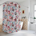 Winter Pinecone Pattern Shower Curtain | Holiday Snowflake Bathroom Decor Icy blues and Pinks