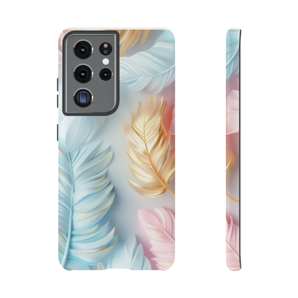 Pastel Feathers Protective Phone Case Gift for Her Phone 15, Samsung iPhone Samsung Gift for Her Case iPhone 15, Samsung iPhone Samsung Accessory Gift for Her
