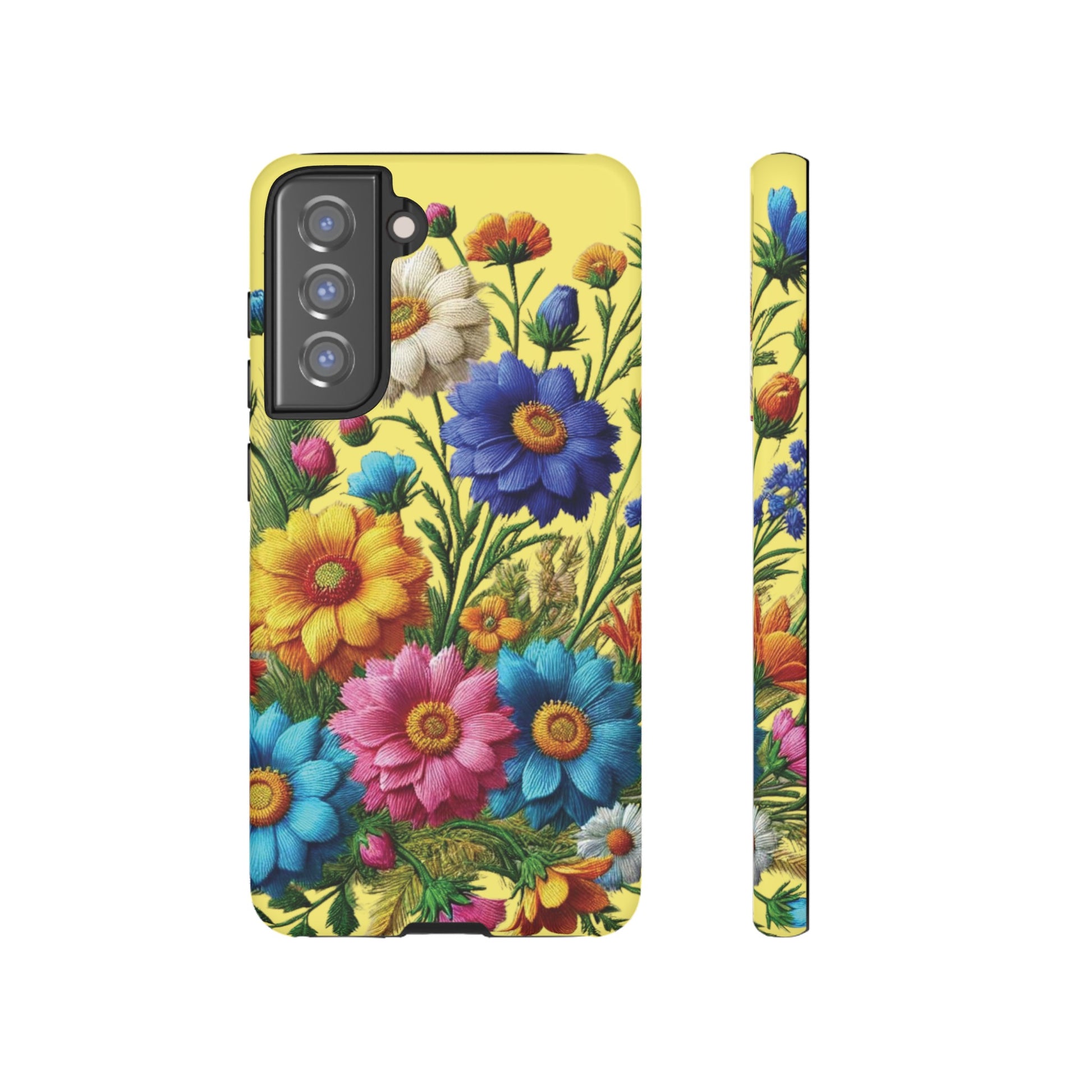 Phone Case Yellow Bright Floral Protective Phone Case Gift for Her Phone 15, Samsung iPhone Samsung  iPhone 15, Samsung iPhone Samsung Accessory Gift for Her