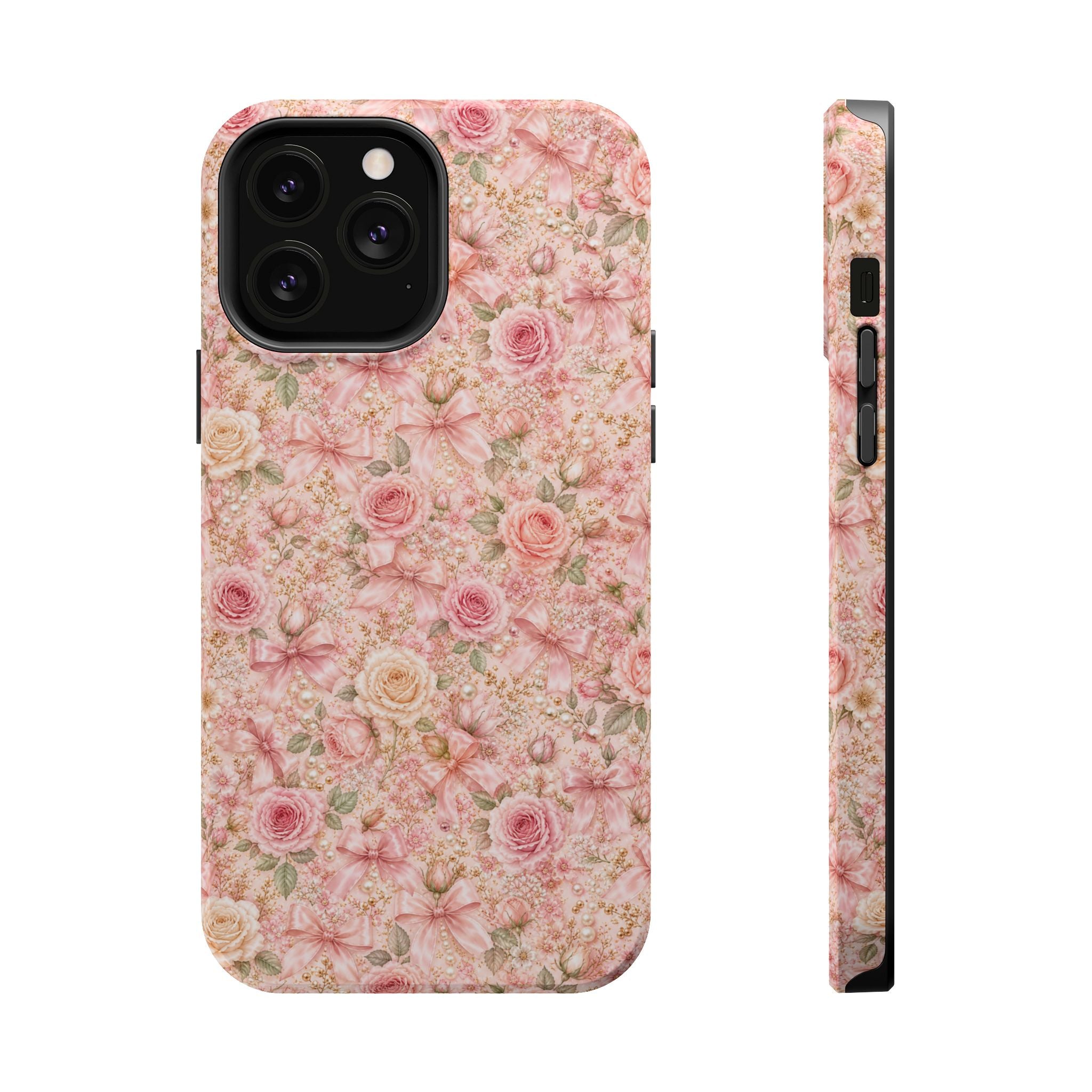 Floral Rose Pattern Magnetic Impact-Resistant Phone Case iPhone and Samsung