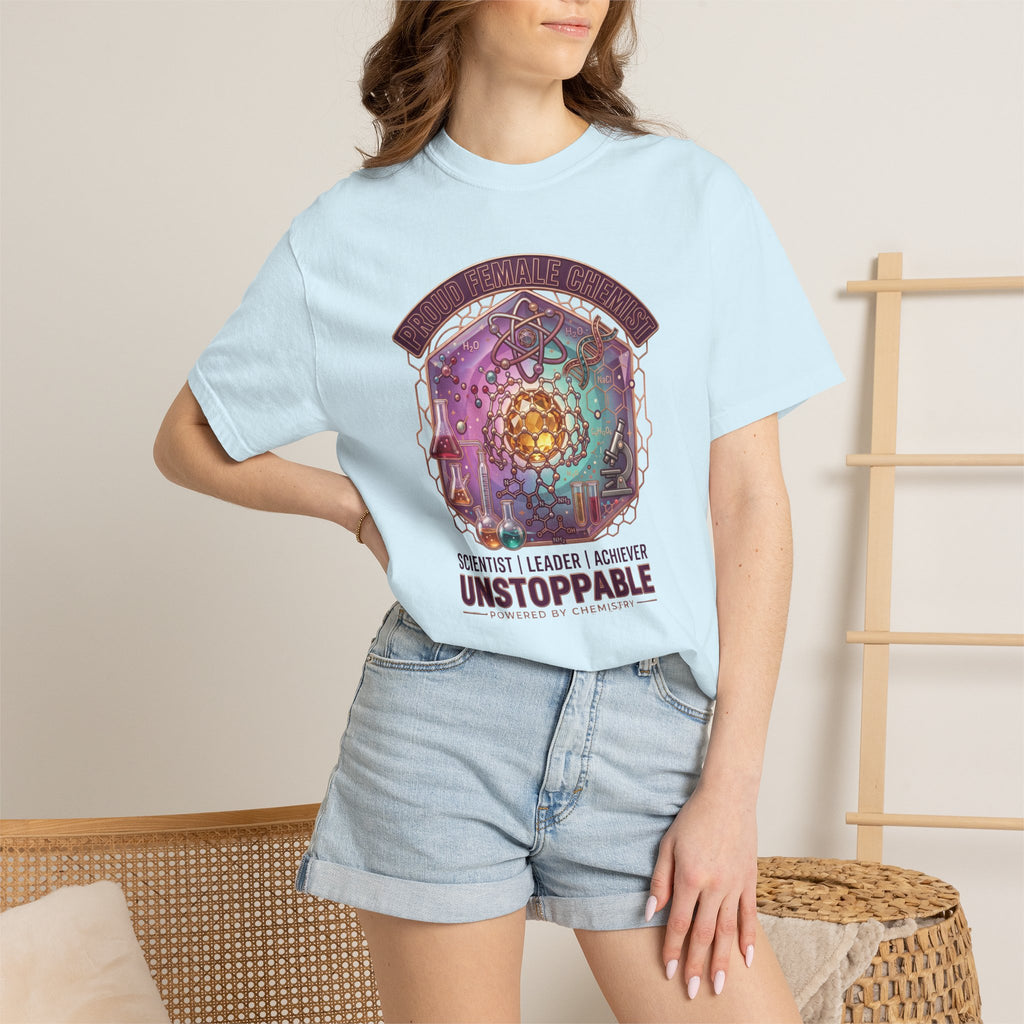T-Shirt 'Unstoppable' Scientist Leader Achiever Graphic Tee Proud Chemist. Scientist. Leader. Unstoppable. STEM Graphic Tee