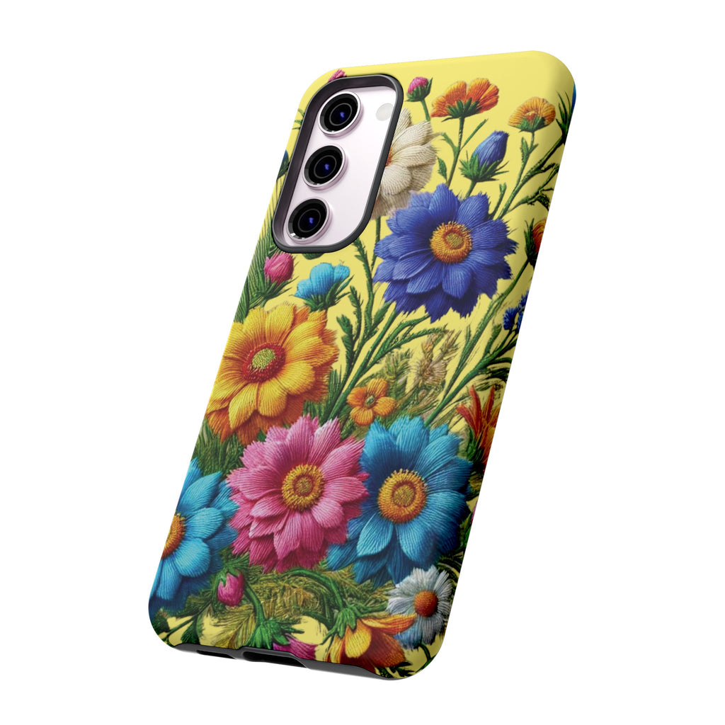 Phone Case Yellow Bright Floral Protective Phone Case Gift for Her Phone 15, Samsung iPhone Samsung  iPhone 15, Samsung iPhone Samsung Accessory Gift for Her