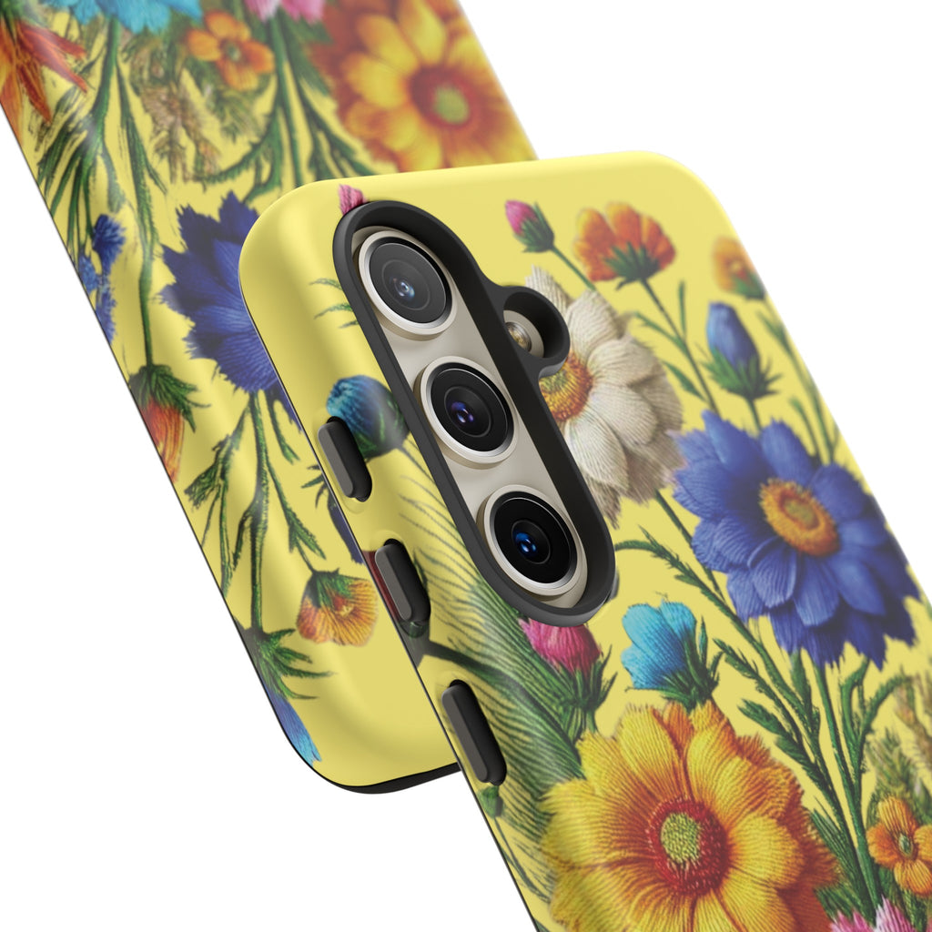 Phone Case Yellow Bright Floral Protective Phone Case Gift for Her Phone 15, Samsung iPhone Samsung  iPhone 15, Samsung iPhone Samsung Accessory Gift for Her