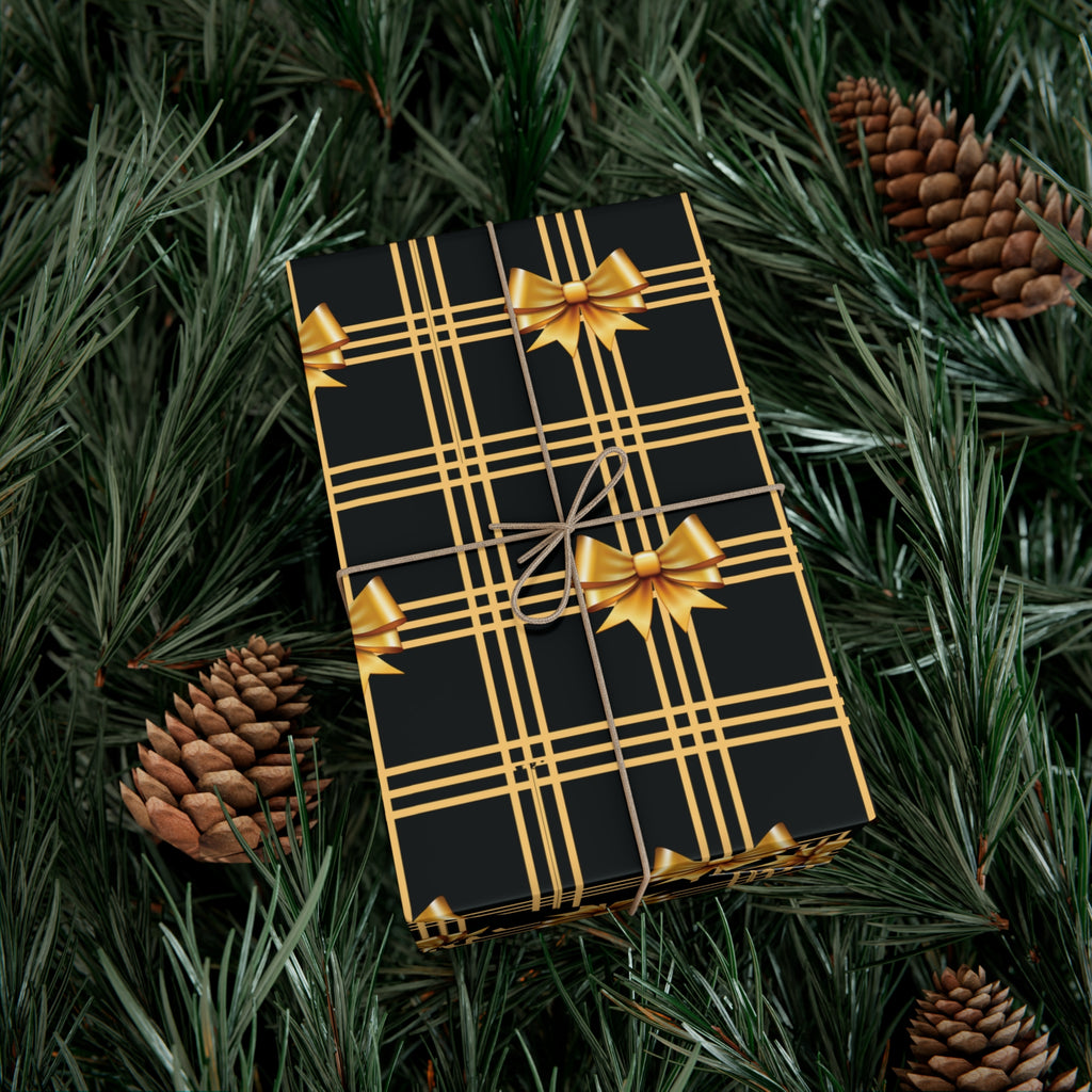 Black and Gold Bows Wrapping Paper Luxury Lover's Wrapping Paper Collection Festive Perfect for Wedding Holiday Decor – Premium Quality - MRSBYVALLE