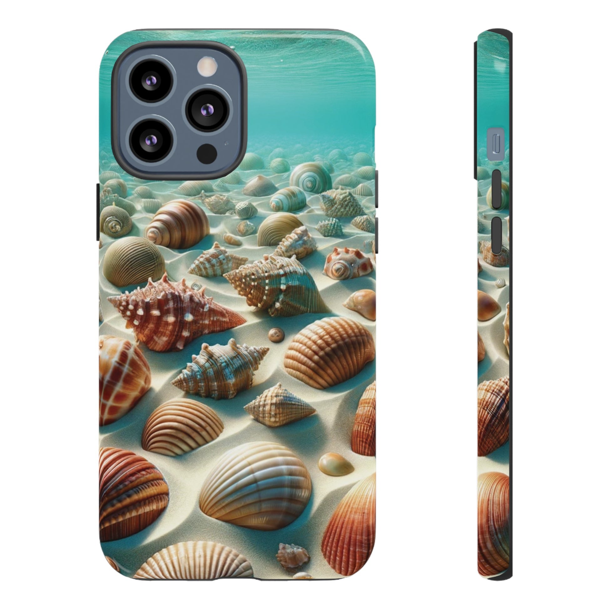 Plush Ocean Bliss Turquoise Seashell Ocean Beach View Protective Phone Case Gift for Her Phone 15, Samsung iPhone Samsung Gift for Her Case iPhone 15, Samsung iPhone Samsung Accessory Gift for Her.