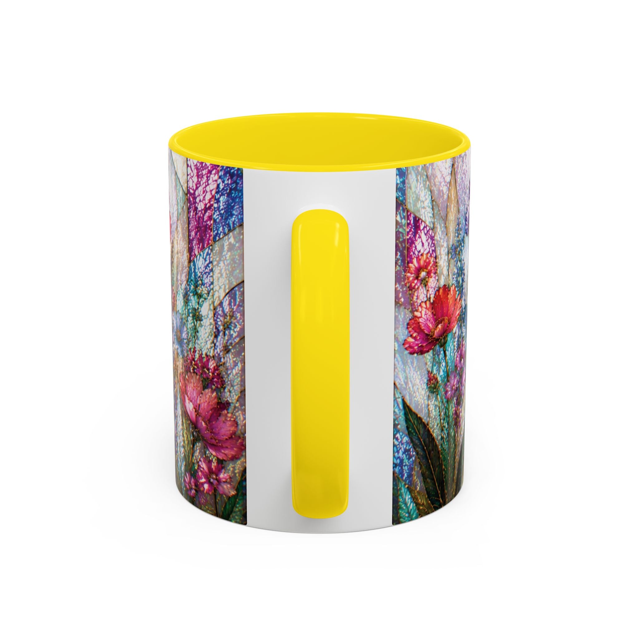 Wildflower Watercolor Coffee Mug Vibrant Wildflower Accent 11/15oz Stain Glass Illusion