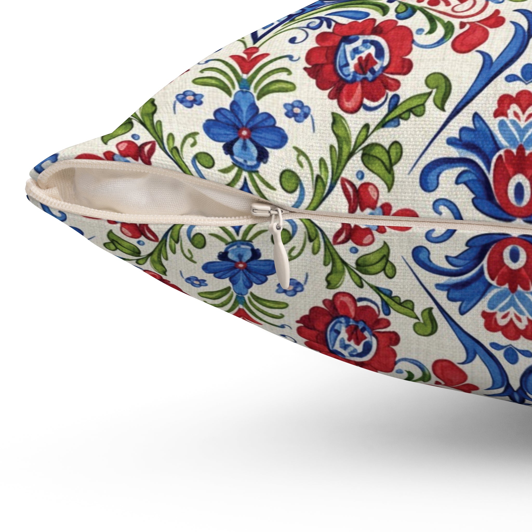 Kashubian Folk Art Pillow | Traditional Polish Floral Cushion | Decorative Throw Pillow for Sofa, Bed & Home Décor Accent Housewarming