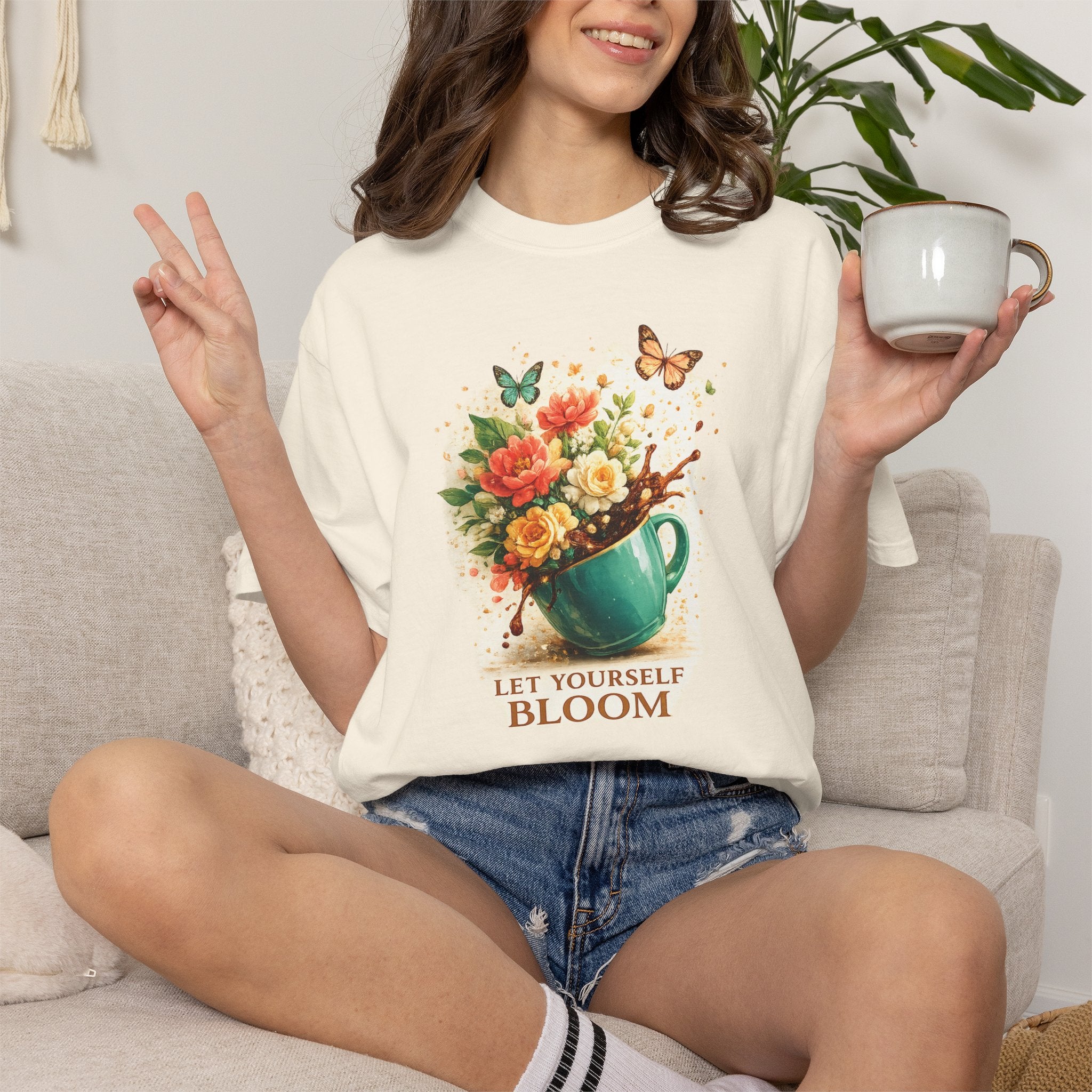 Let Yourself Bloom T-Shirt — Floral Watering Can Graphic Tee