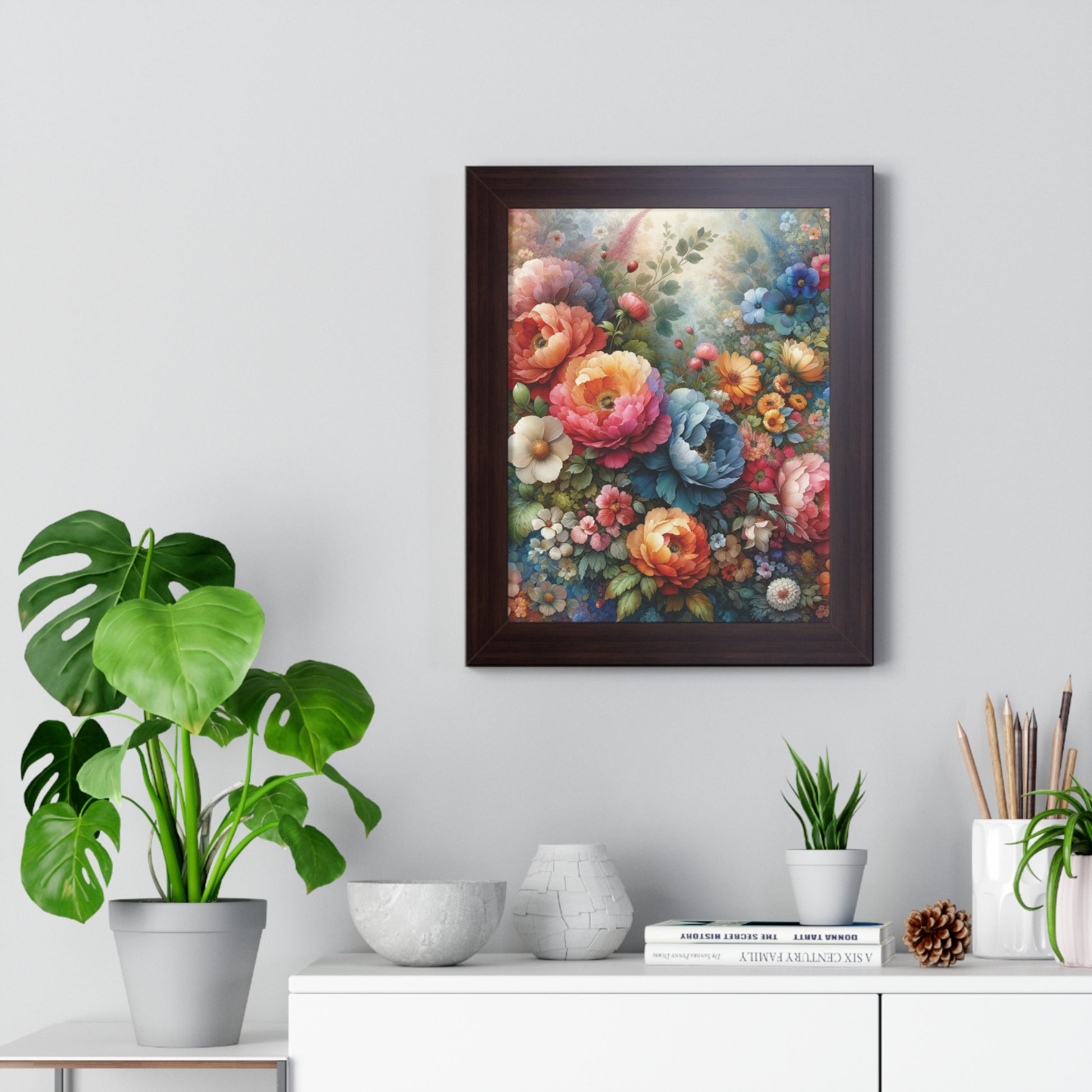 Floral Framed Vertical Poster Elegance in Every Stroke Premium Framed Vertical Posters Oil Art Mastery on Archival Matte Paper, Securely Encased in Black, White, or Walnut Frames with Durable Acrylic Protection Ready to Hang  Timelessly Crafted..
