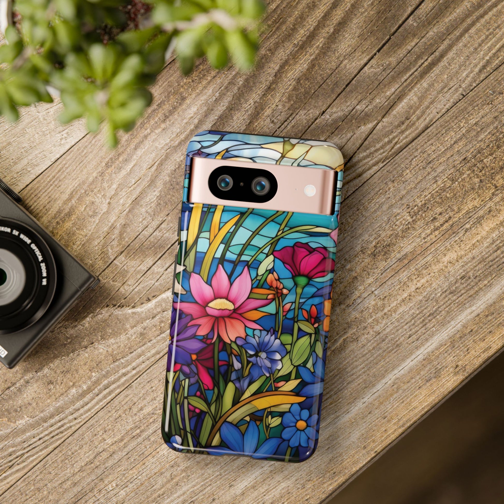 Wildflowers Stain Glass Illusion Phone Case Unique Holiday Protection for Your Device | Stylish & Durable Cover Gift for Her Phone 15, Samsung iPhone Samsung Accessory Gift for Her