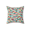 Colorful Abstract Wave Throw Pillow