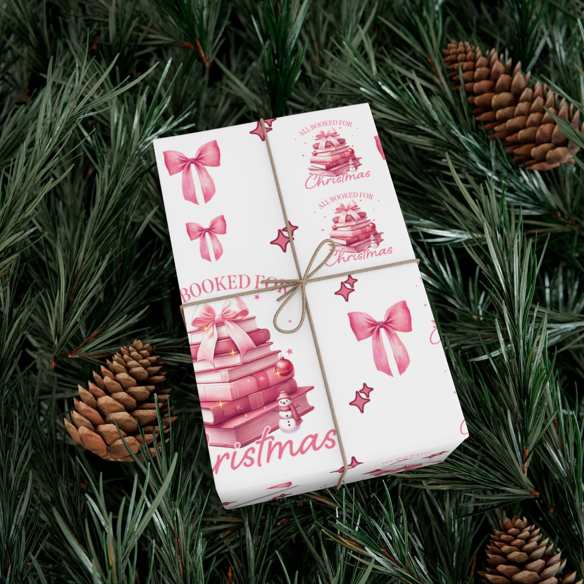 All Booked for Christmas Pink Books & Bows Holiday Edition Perfect for Book Lovers! Celebrate the Joy of Reading with Festive Charm in This Limited Christmas Collection Premium Quality - MRSBYVALLE