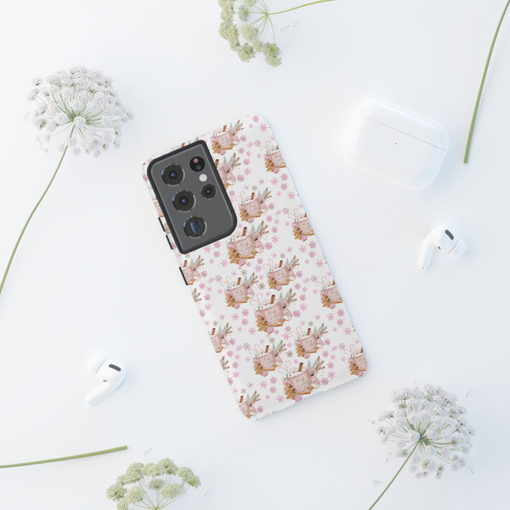 Baby it's Cold Outside Pink and White Phone Case Unique Holiday Protection for Your Device | Stylish & Durable Cover Gift for Her Phone 15, Samsung iPhone Samsung Accessory Gift for Her