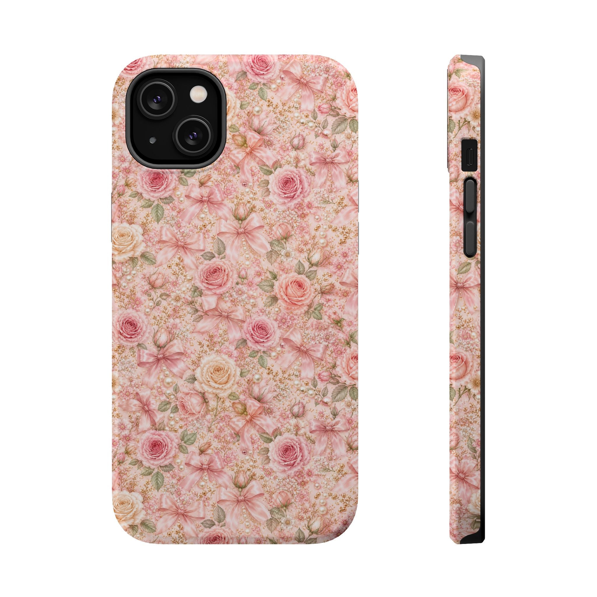 Floral Rose Pattern Magnetic Impact-Resistant Phone Case iPhone and Samsung