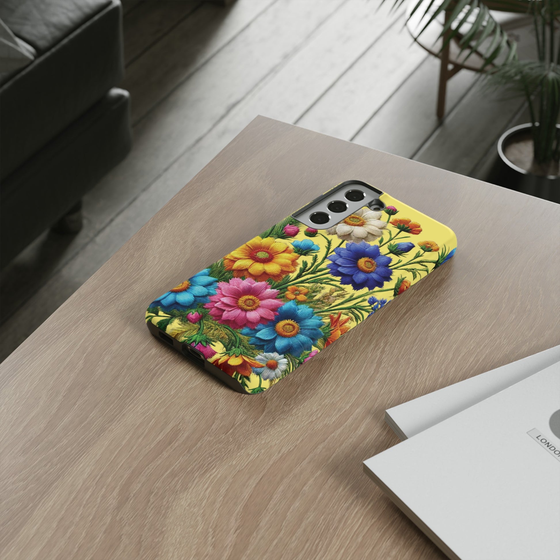 Phone Case Yellow Bright Floral Protective Phone Case Gift for Her Phone 15, Samsung iPhone Samsung  iPhone 15, Samsung iPhone Samsung Accessory Gift for Her
