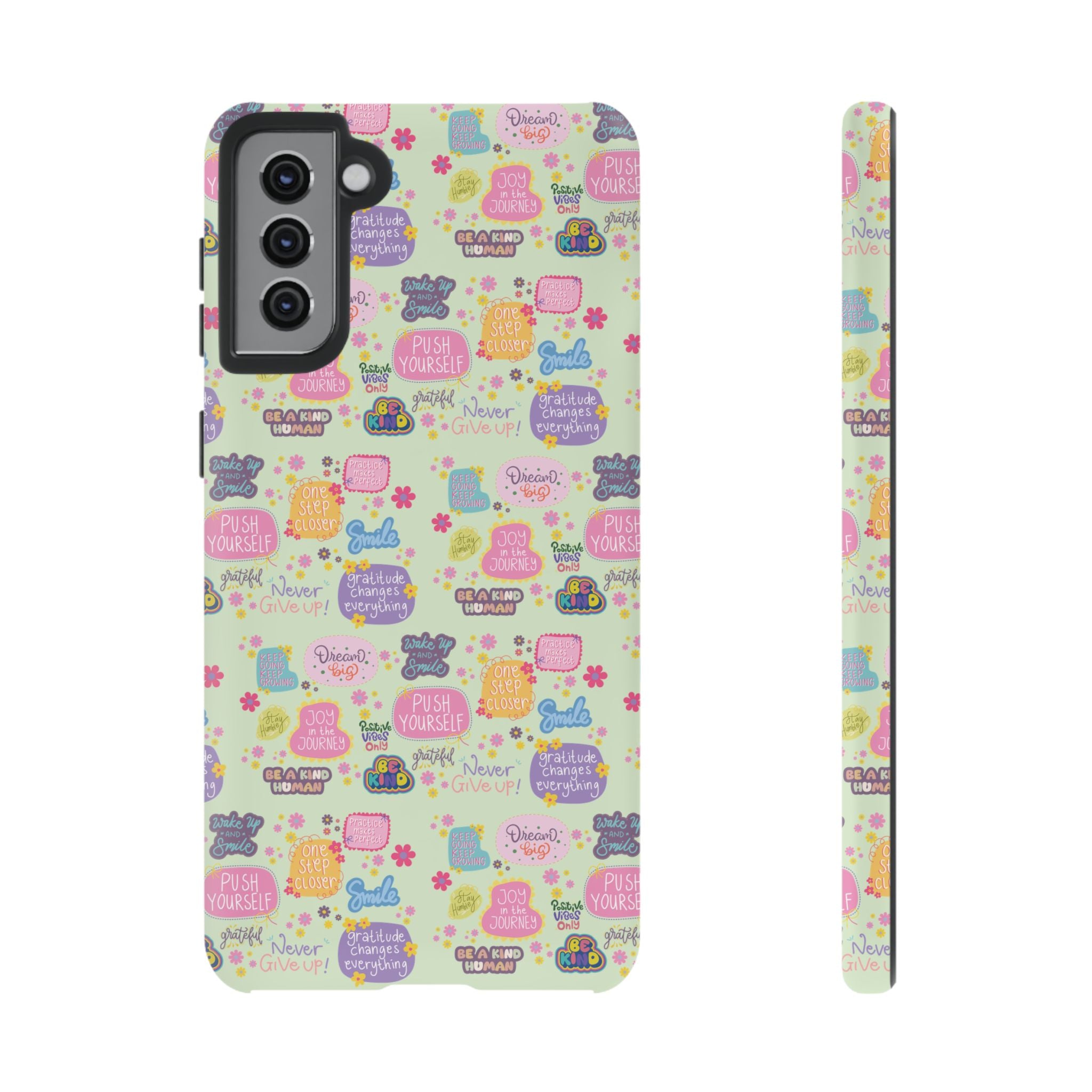 Good Vibes Only Protective Phone Case  Shockproof Slim Aesthetic Motivational Quote Cover, Positive Affirmation Gift for Mom, Teens & Besties | iPhone & Galaxy