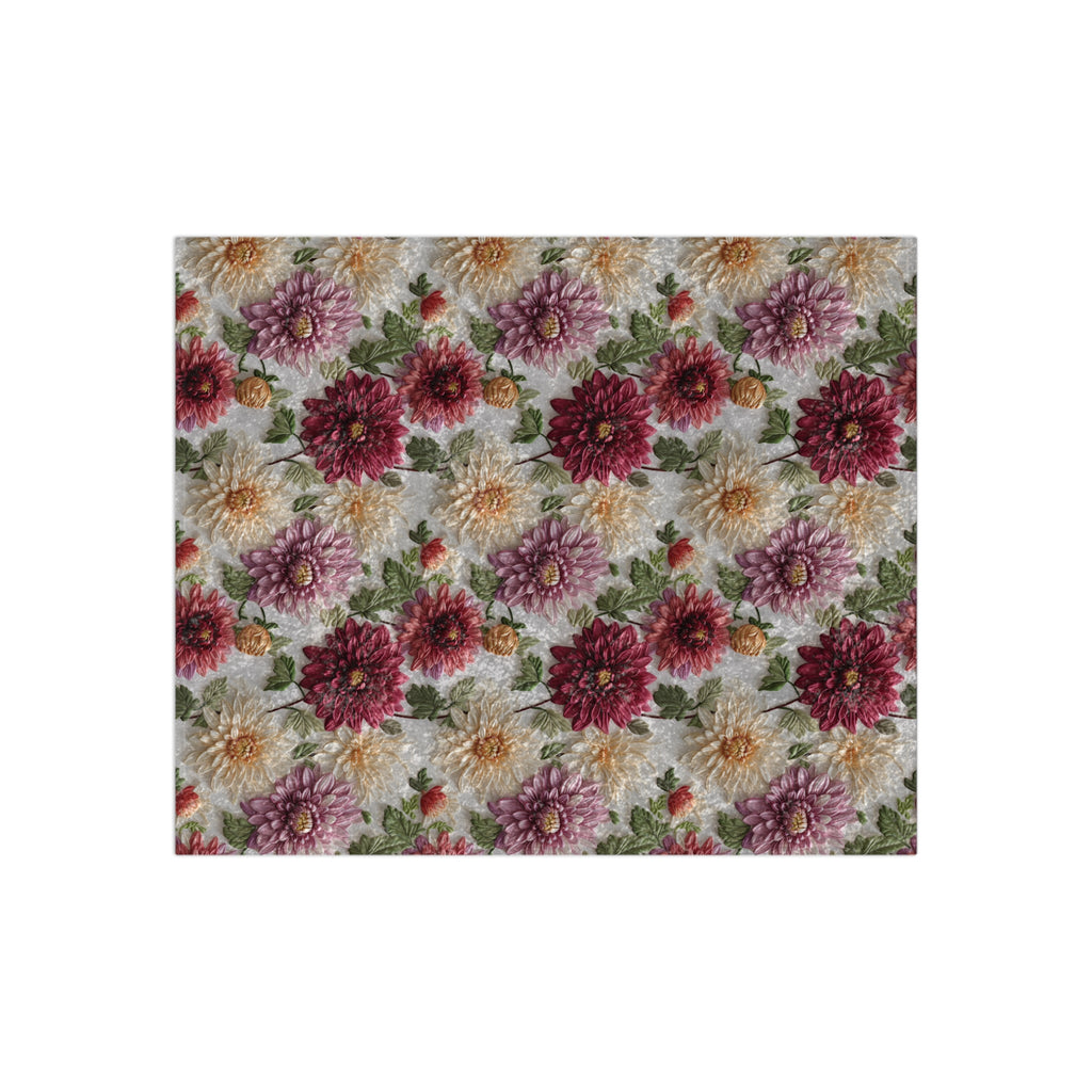 Fall Luxurious Crushed Velvet Blanket Beautiful Fall Floral Design, Ultra-Soft and Cozy, Perfect for Autumn Home Decor, 50"x60" Throw for Beds and Sofas - MRSBYVALLE