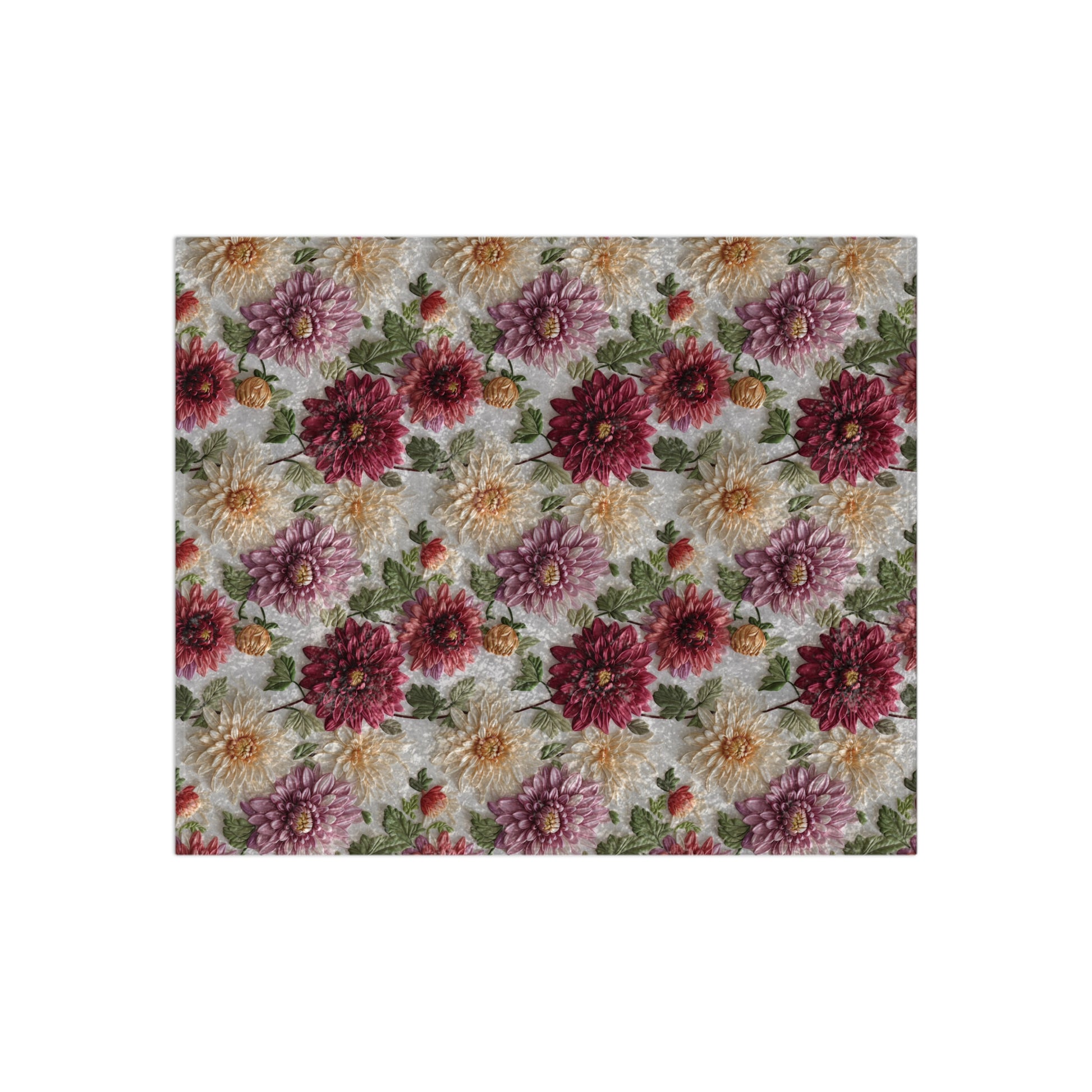 Fall Luxurious Crushed Velvet Blanket Beautiful Fall Floral Design, Ultra-Soft and Cozy, Perfect for Autumn Home Decor, 50"x60" Throw for Beds and Sofas - MRSBYVALLE