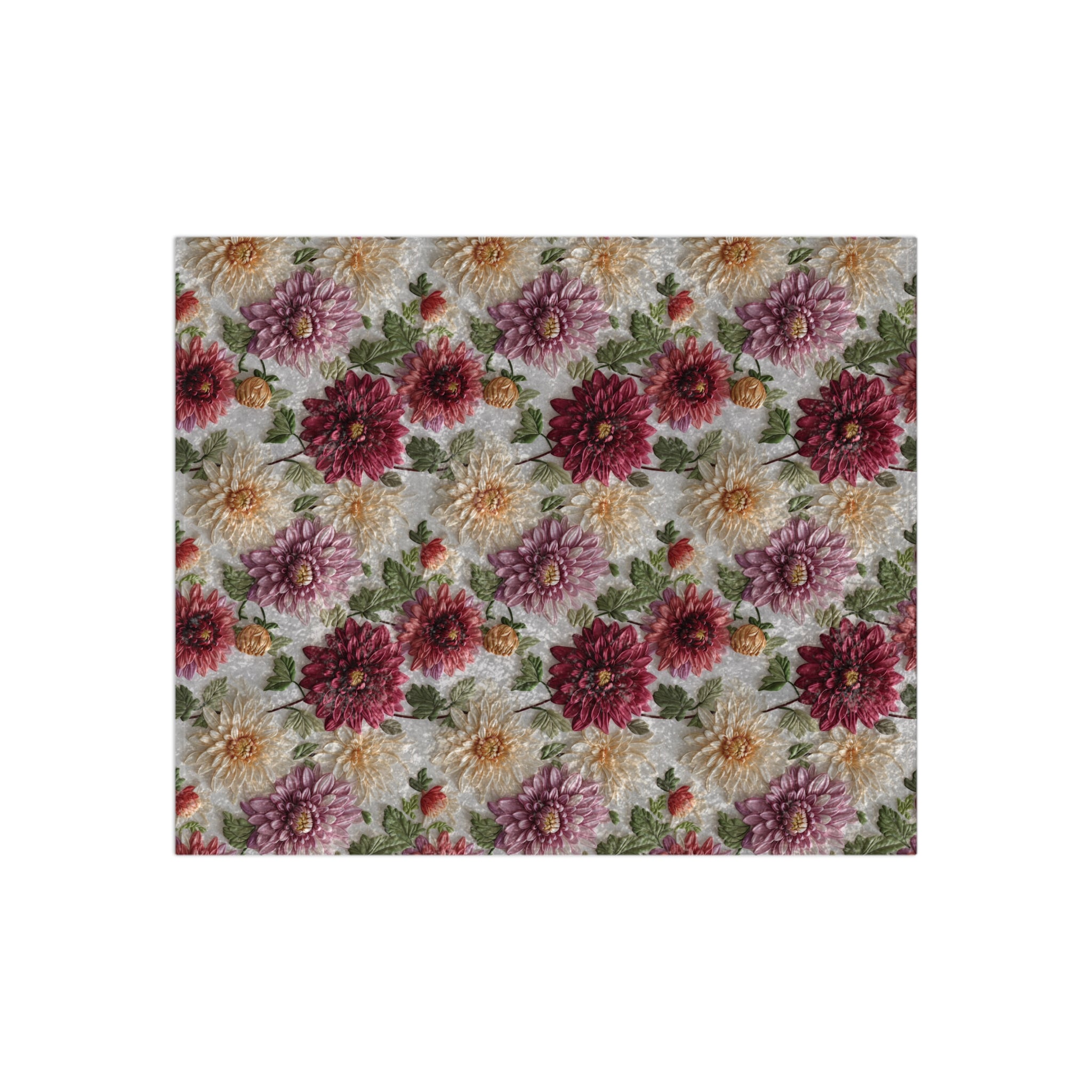 Fall Luxurious Crushed Velvet Blanket Beautiful Fall Floral Design, Ultra-Soft and Cozy, Perfect for Autumn Home Decor, 50"x60" Throw for Beds and Sofas - MRSBYVALLE