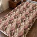 Velveteen Plush Blanket — Cozy Braided Leaf Pattern Throw (Soft Floral Earth Tones)