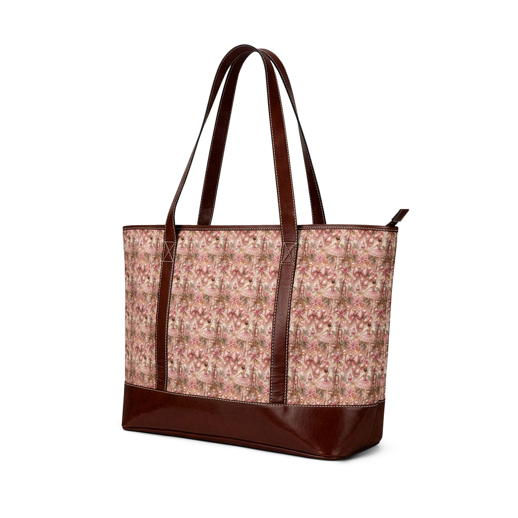 Blush Floral Tote Handbag — Vintage Pink Patterned Everyday Carryall