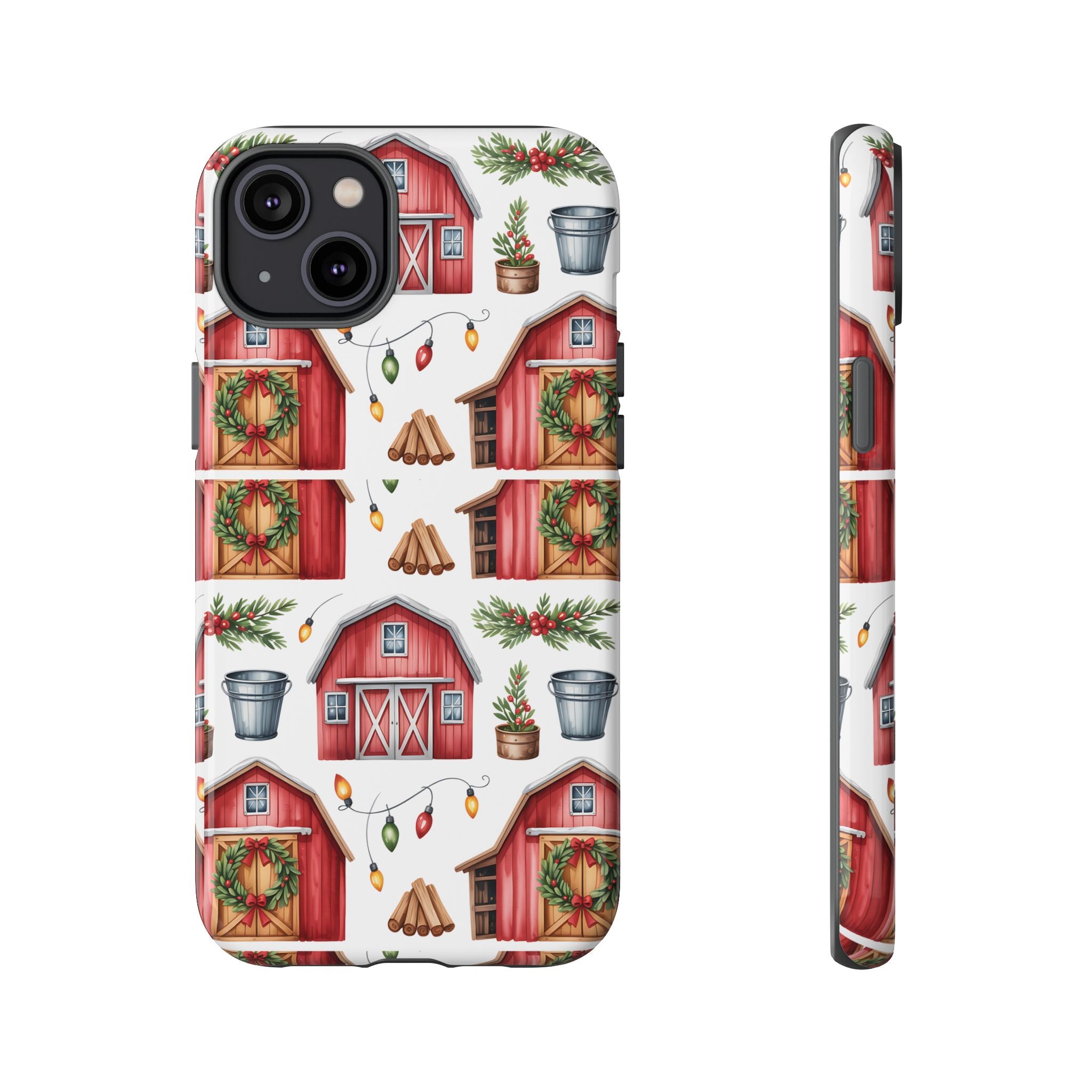 Farmhouse Christmas Design Phone Case - Stylish, Protective Cover for All Models Gift for Mom Accessory Gift for Her