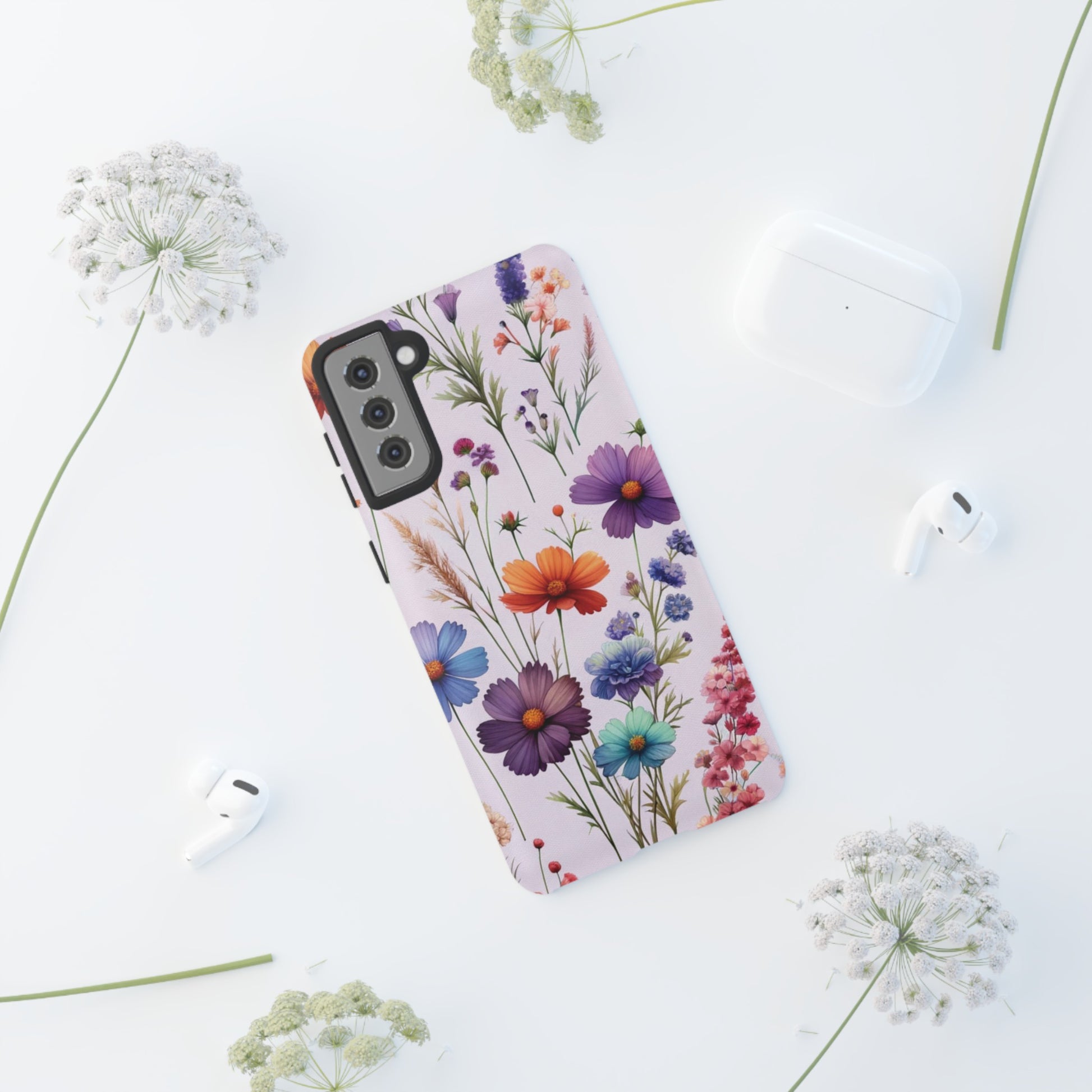 Lavender Wildflowers Protective Phone Case Gift for Her Phone 15, Samsung iPhone Samsung Gift for Her Case iPhone 15, Samsung iPhone Samsung Accessory Gift for Her.