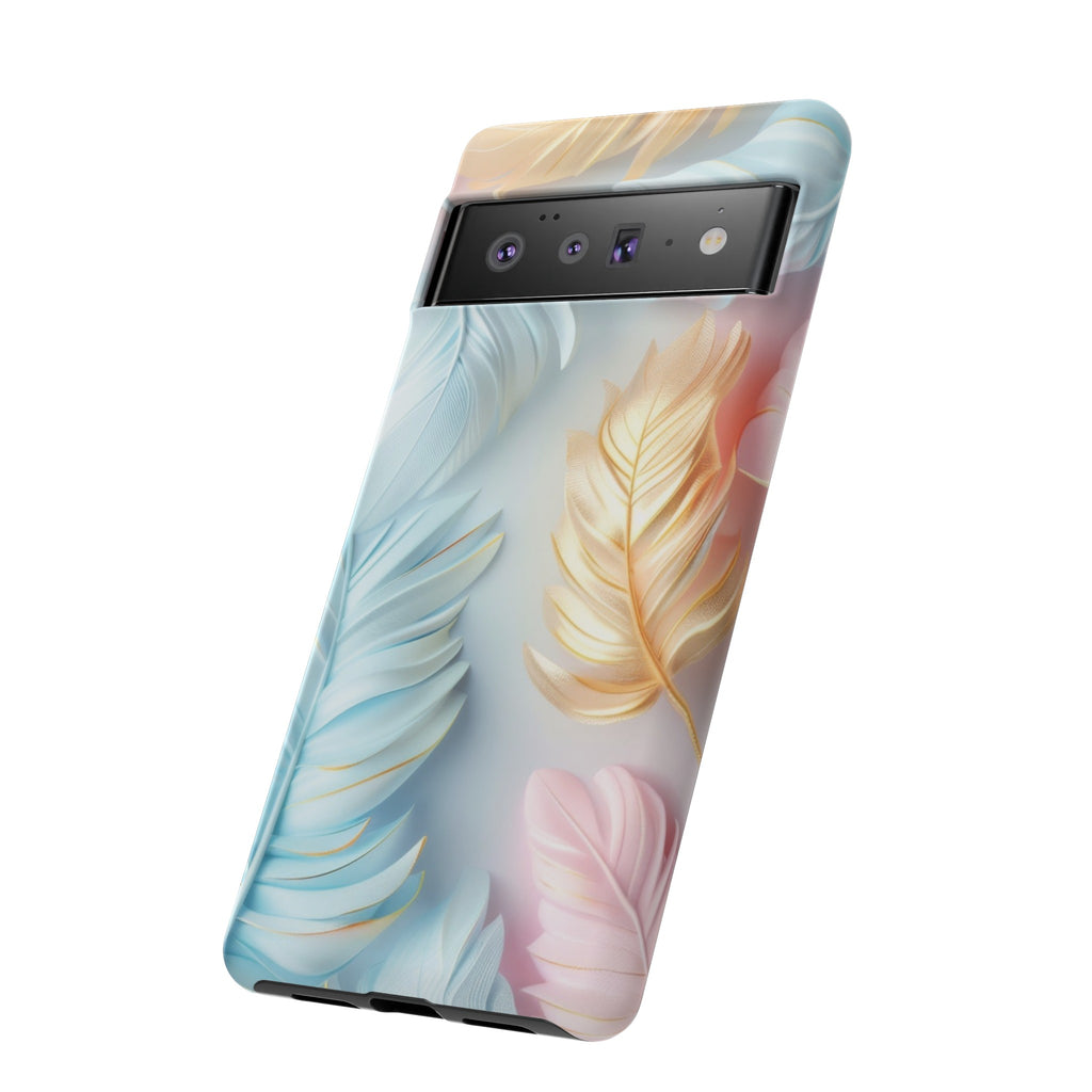 Pastel Feathers Protective Phone Case Gift for Her Phone 15, Samsung iPhone Samsung Gift for Her Case iPhone 15, Samsung iPhone Samsung Accessory Gift for Her