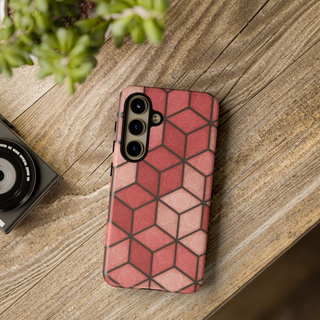 Geometric Stained Glass Illusion Phone Case Colorful Abstract Art, Aesthetic Protective Cover for iPhone, Samsung & Google, Unique Gift Idea Mom