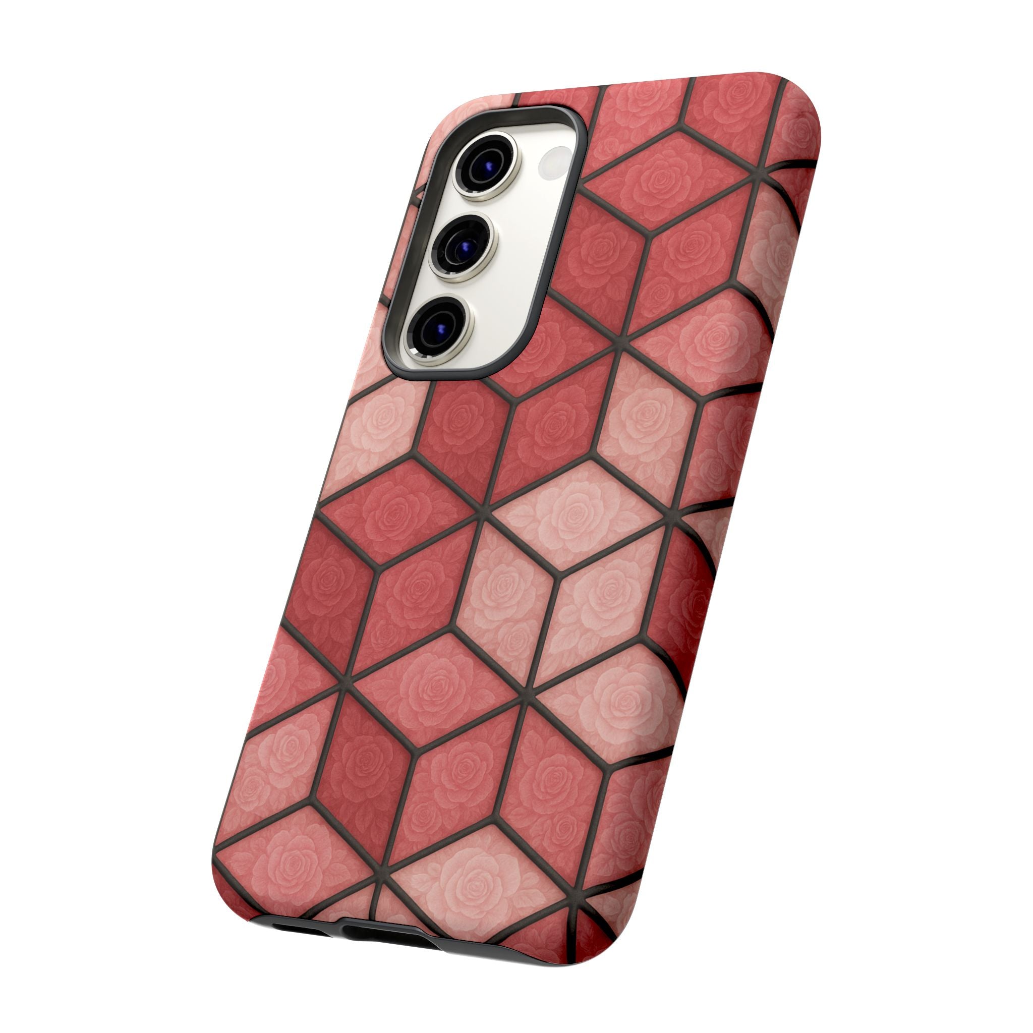 Geometric Stained Glass Illusion Phone Case Colorful Abstract Art, Aesthetic Protective Cover for iPhone, Samsung & Google, Unique Gift Idea Mom