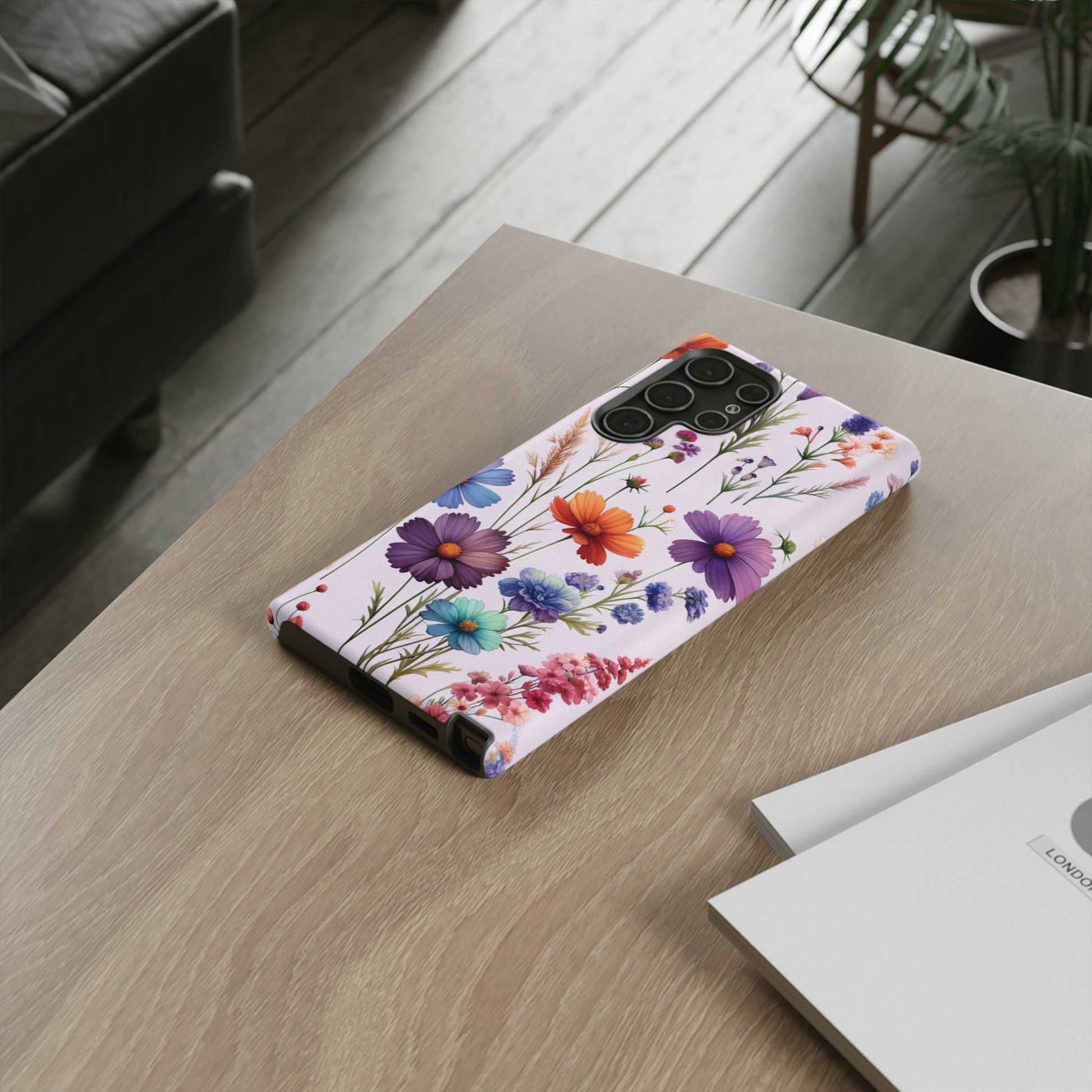 Lavender Wildflowers Protective Phone Case Gift for Her Phone 15, Samsung iPhone Samsung Gift for Her Case iPhone 15, Samsung iPhone Samsung Accessory Gift for Her.