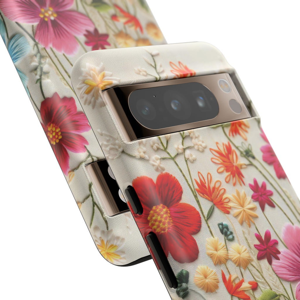 3D Floral Phone Case Elegant Faux Flower Durable for iPhone Samsung Smartphone iPhone 15, 14, 13 Samsung Gift for Mom