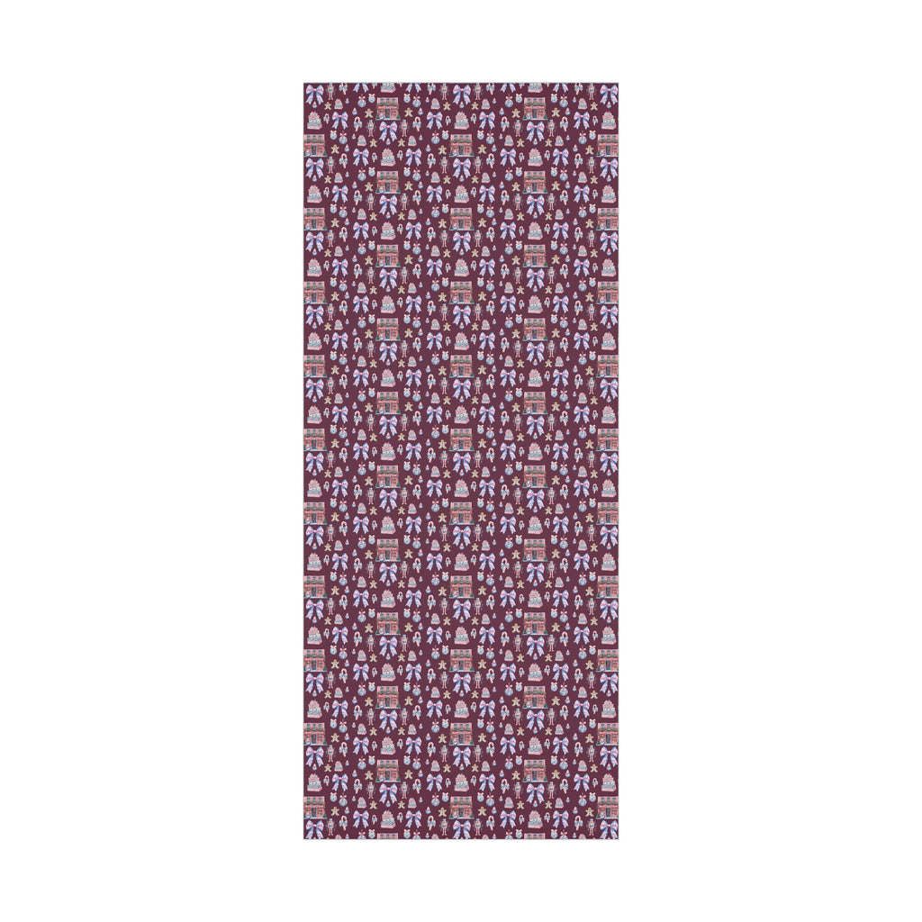 Pink & Blue Nutcracker Christmas Wrapping Paper with Bows & Holiday Elements – Ideal for Festive Gift Wrapping, Adding Cheer & Charm to Every Present Gifts - MRSBYVALLE