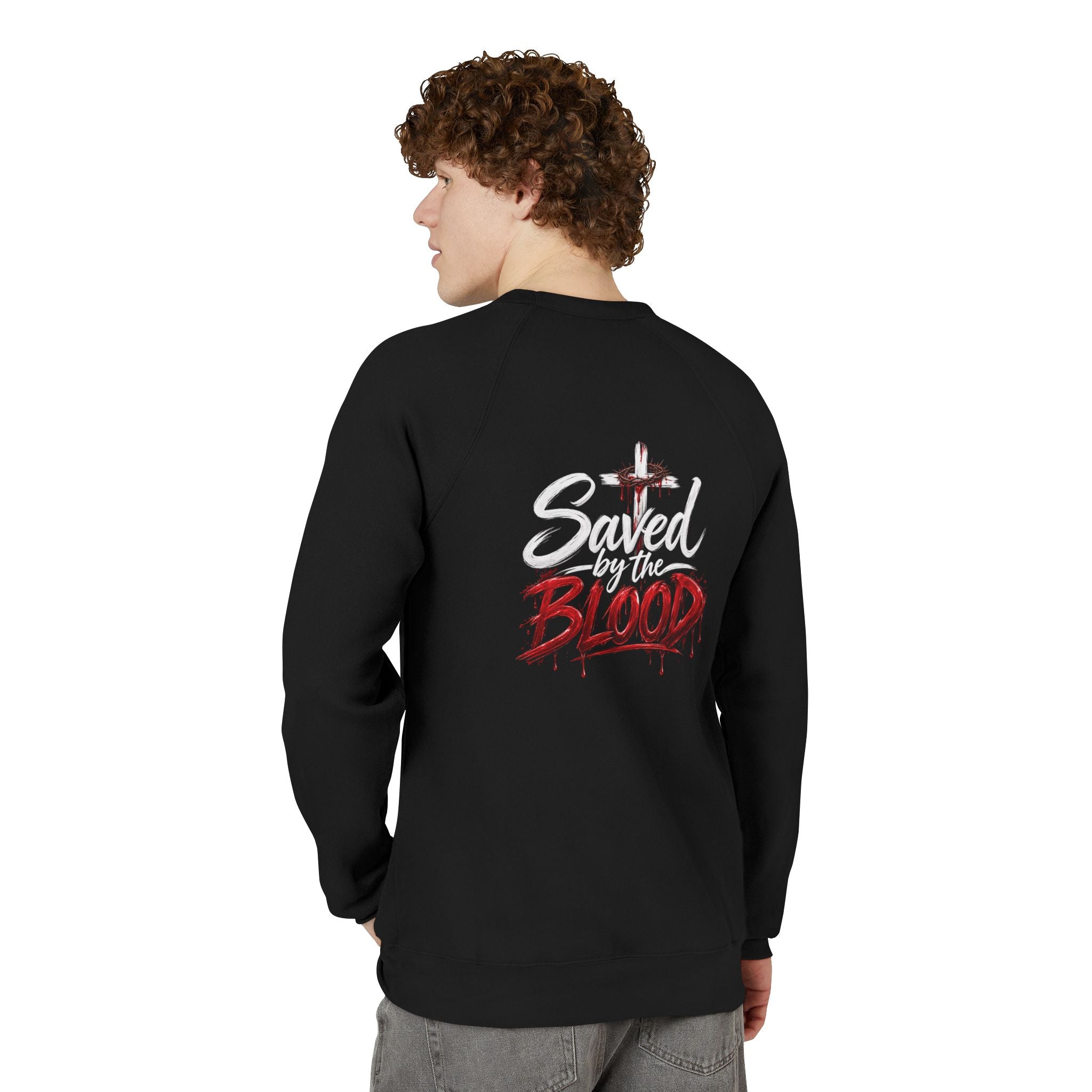 Saved by the Blood Sweatshirt — Christian Cross Faith Crewneck