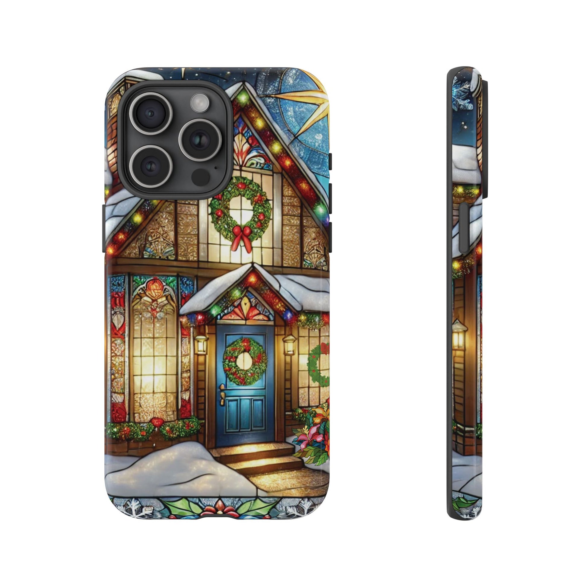 Stain Glass Christmas Phone Case Unique Holiday Protection for Your Device | Stylish & Durable Cover Gift for Her Phone 15, Samsung iPhone Samsung Accessory Gift for Her