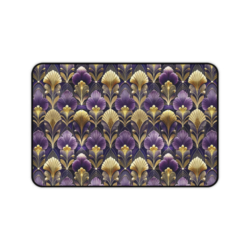 Art Deco Purple & Gold Desk Mat — Royal Decorative Desk Pad