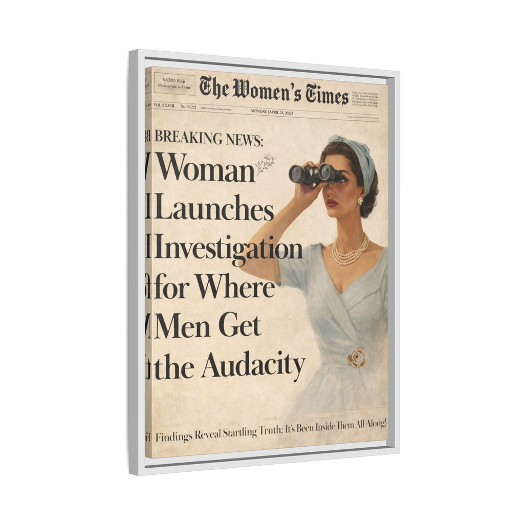 Vintage Funny Women's Retro Art Matte Canvas Framed — Retro Inspirational Wall Art