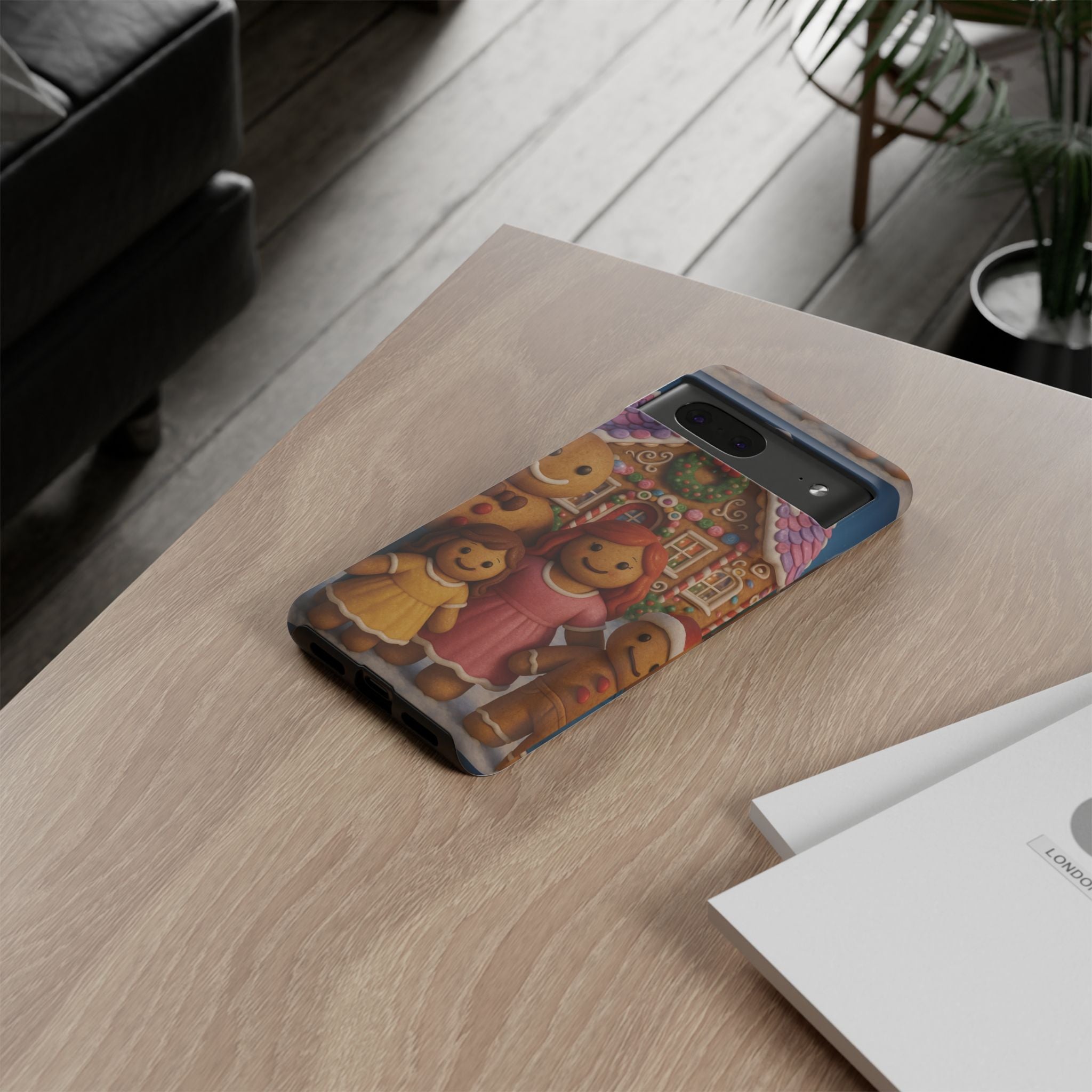 Coque de téléphone esthétique Famille en Pain d'Épices – Design d'inspiration vintage sur le thème de Noël – Étui stylé pour modèles iPhone et Samsung Galaxy