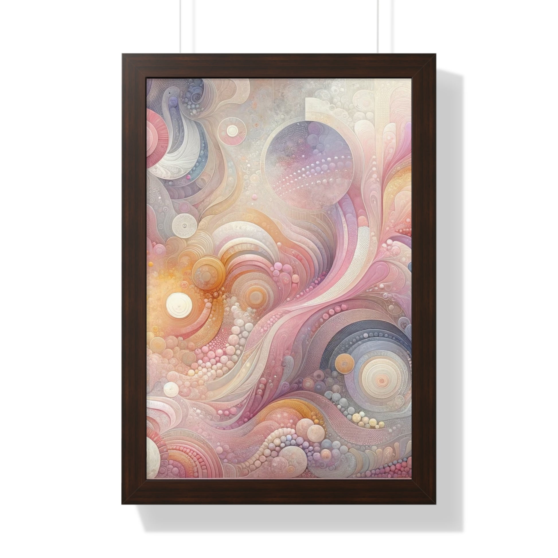 Pink Contemporary Elegance Abstract Modern Art Framed Canvas Print Wall Classic Encased in Black, White, or Walnut Frames with Durable Acrylic Protection Ready to Hang Timelessly Crafted..