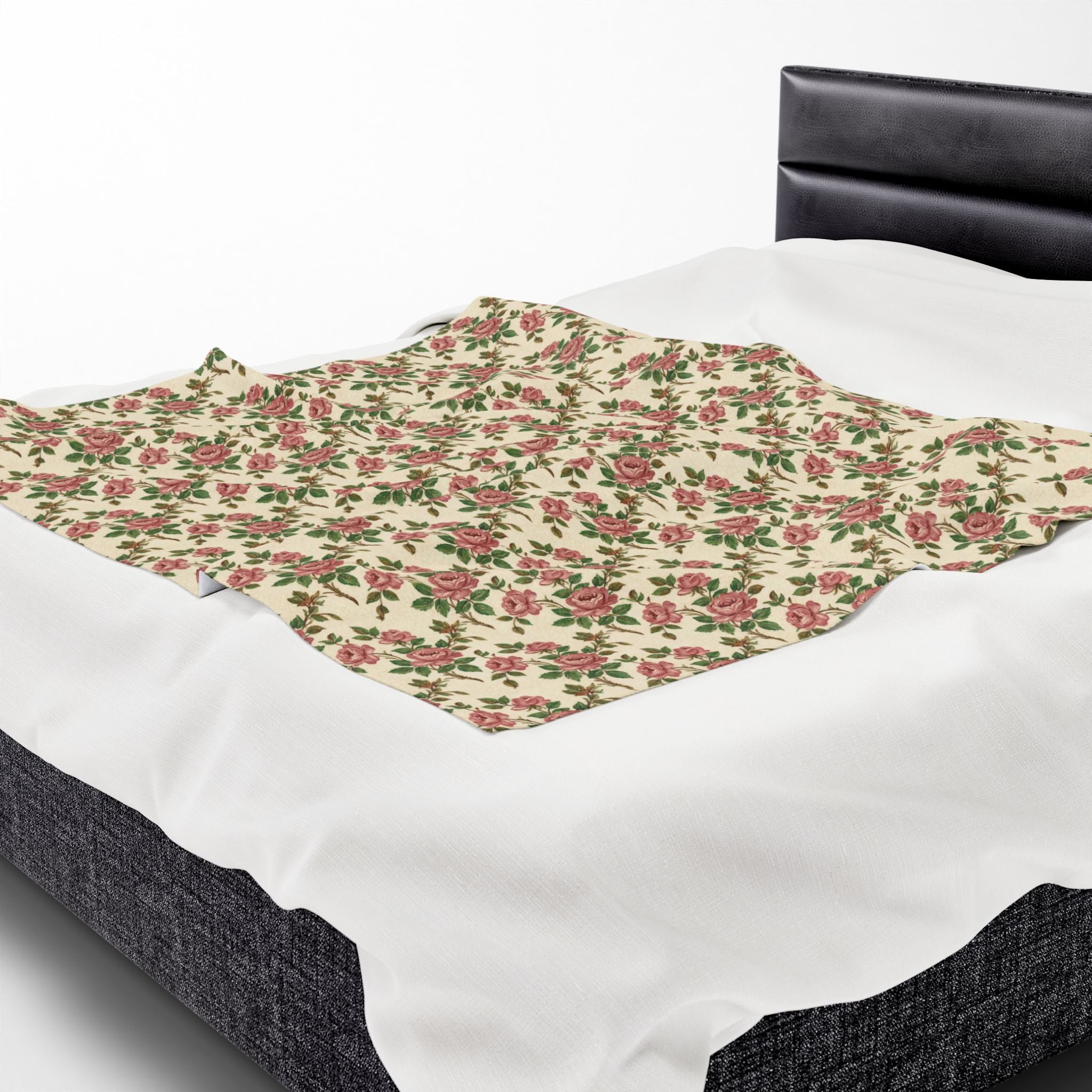 Couverture polaire rose vintage Franciscan - Plaid douillet