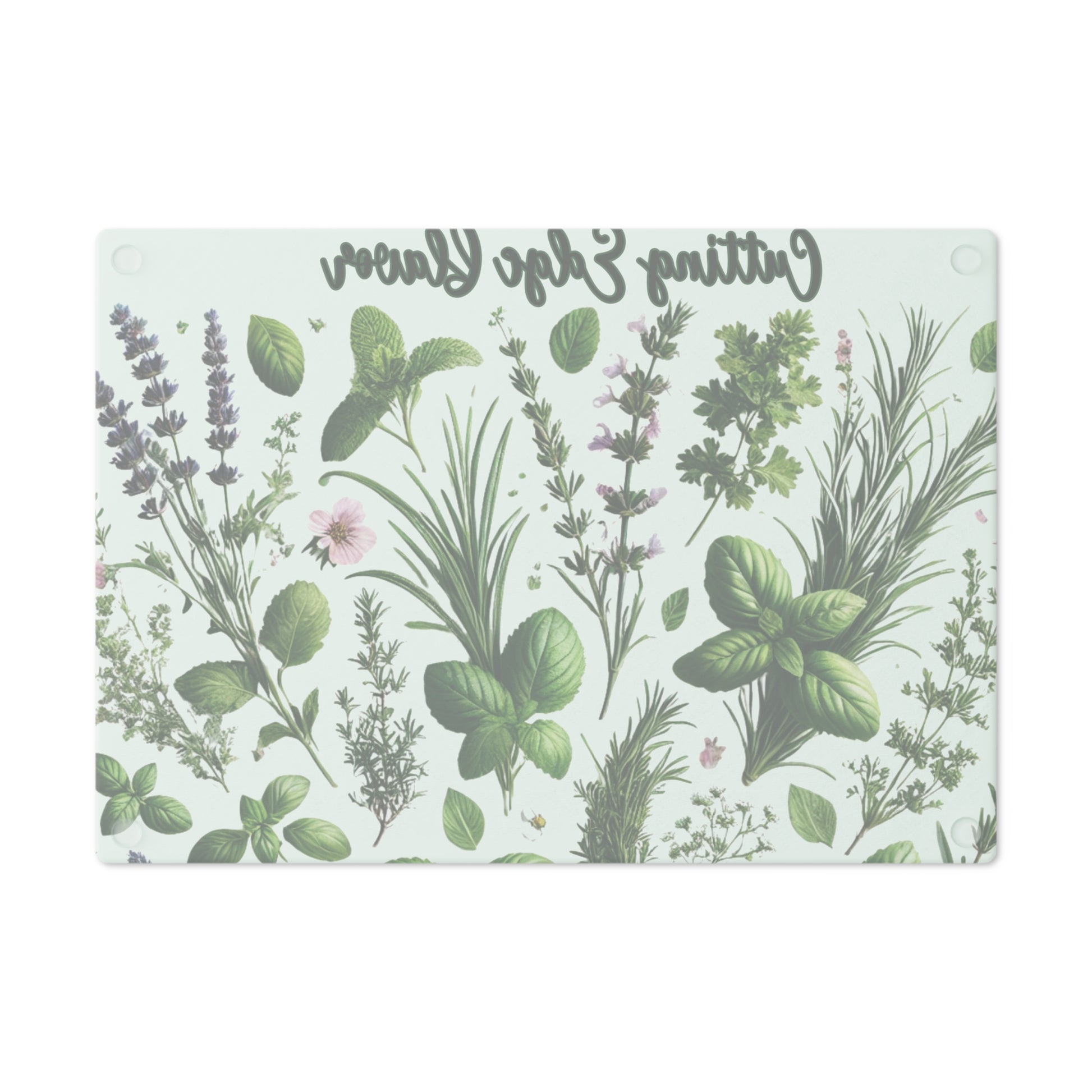 Herb Garden Tempered Glass Cutting Board | Durable, Heat-Resistant Surface with Realistic Herb Design | Perfect for Kitchen Prep, Chopping, and Serving with Style - MRSBYVALLE