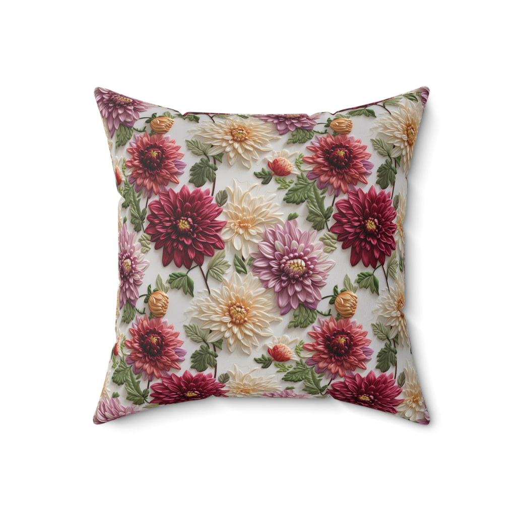 Elegant Fall Floral Square Pillow Autumn-Inspired Home Decor Accent Cozy, Double-Sided Print | Perfect for Sofas, Beds, and Living Bridal Shower - MRSBYVALLE