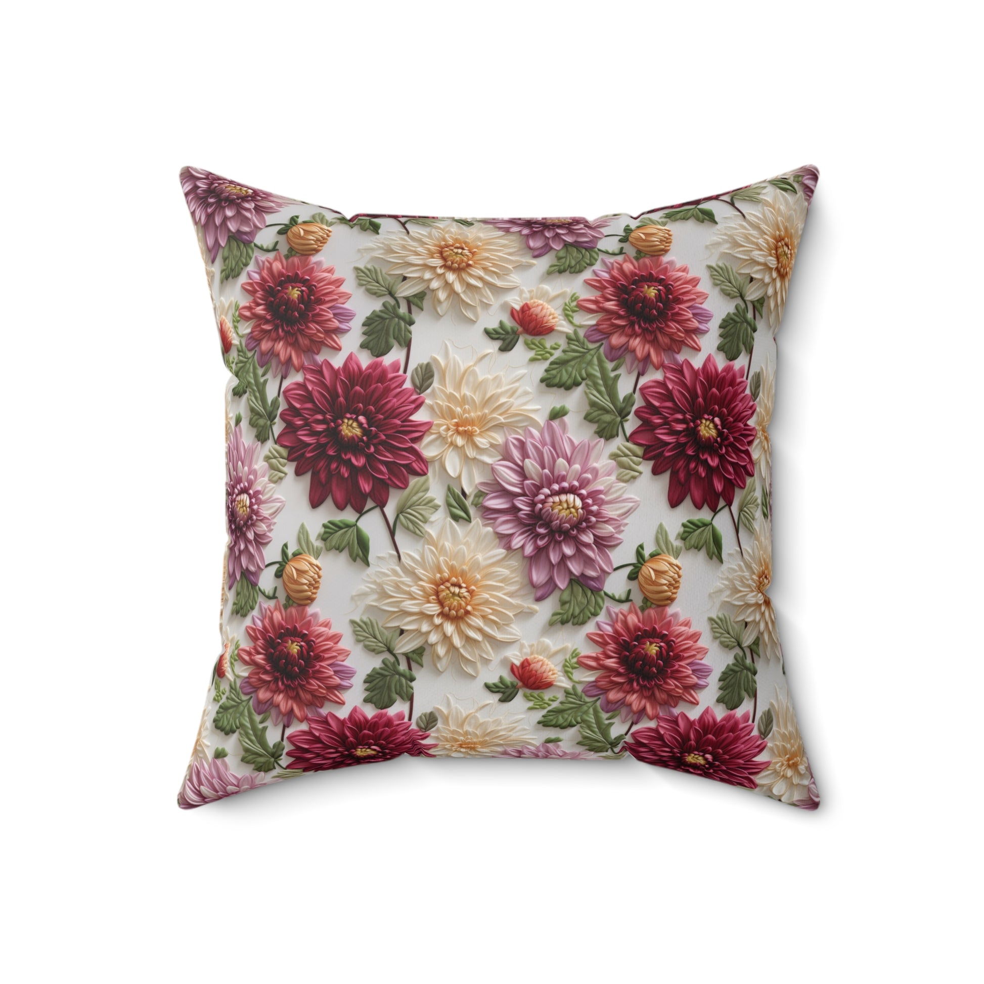 Elegant Fall Floral Square Pillow Autumn-Inspired Home Decor Accent Cozy, Double-Sided Print | Perfect for Sofas, Beds, and Living Bridal Shower - MRSBYVALLE
