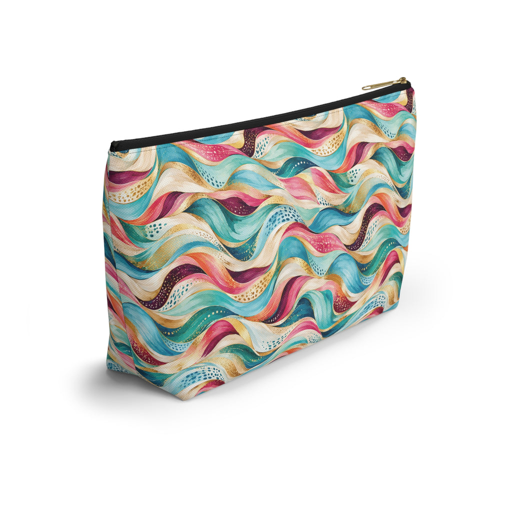 Wavy Rainbow Accessory Pouch – T-Bottom Cosmetic & Travel Organizer