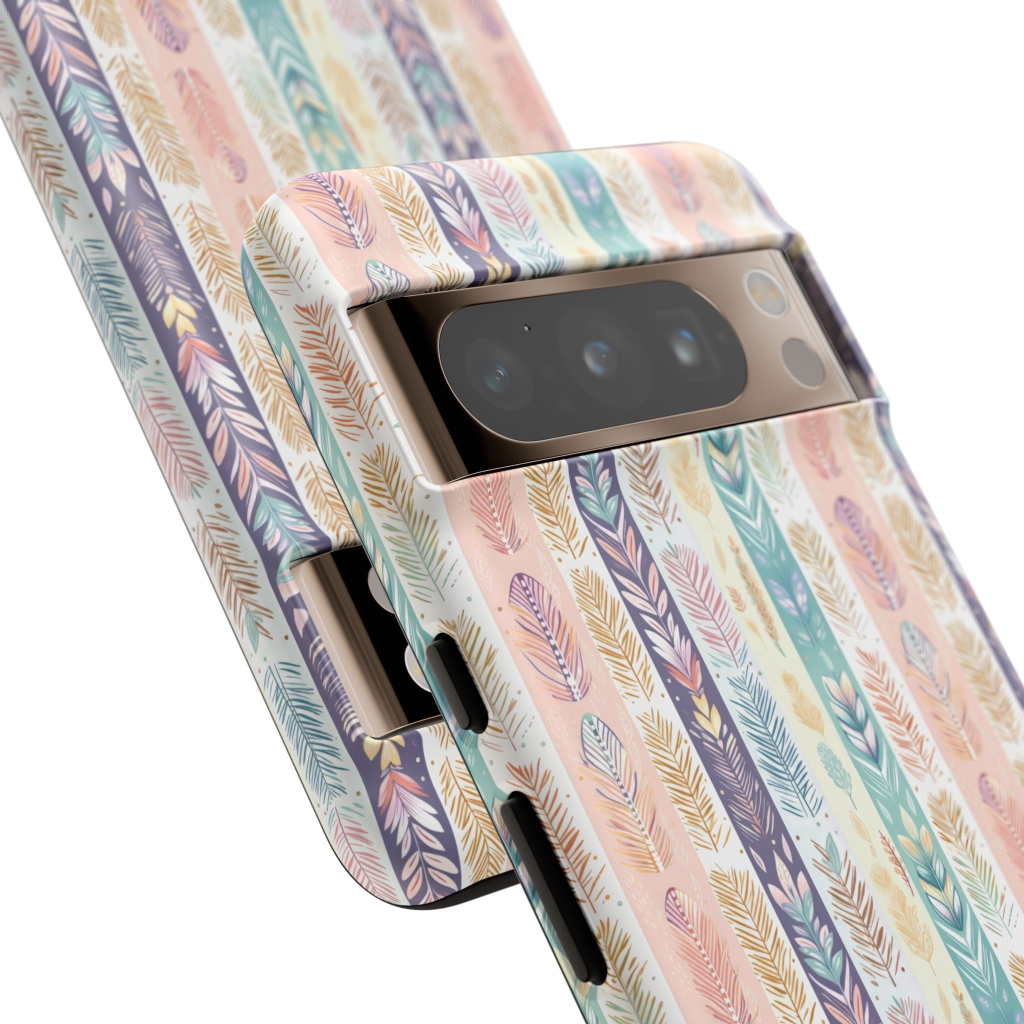 Coque de téléphone abstraite moderne aquarelle Plumes pastel bohème compatible avec iPhone, Samsung et plus - Protection élégante et durable avec un design artistique éclatant, cadeau parfait pour elle