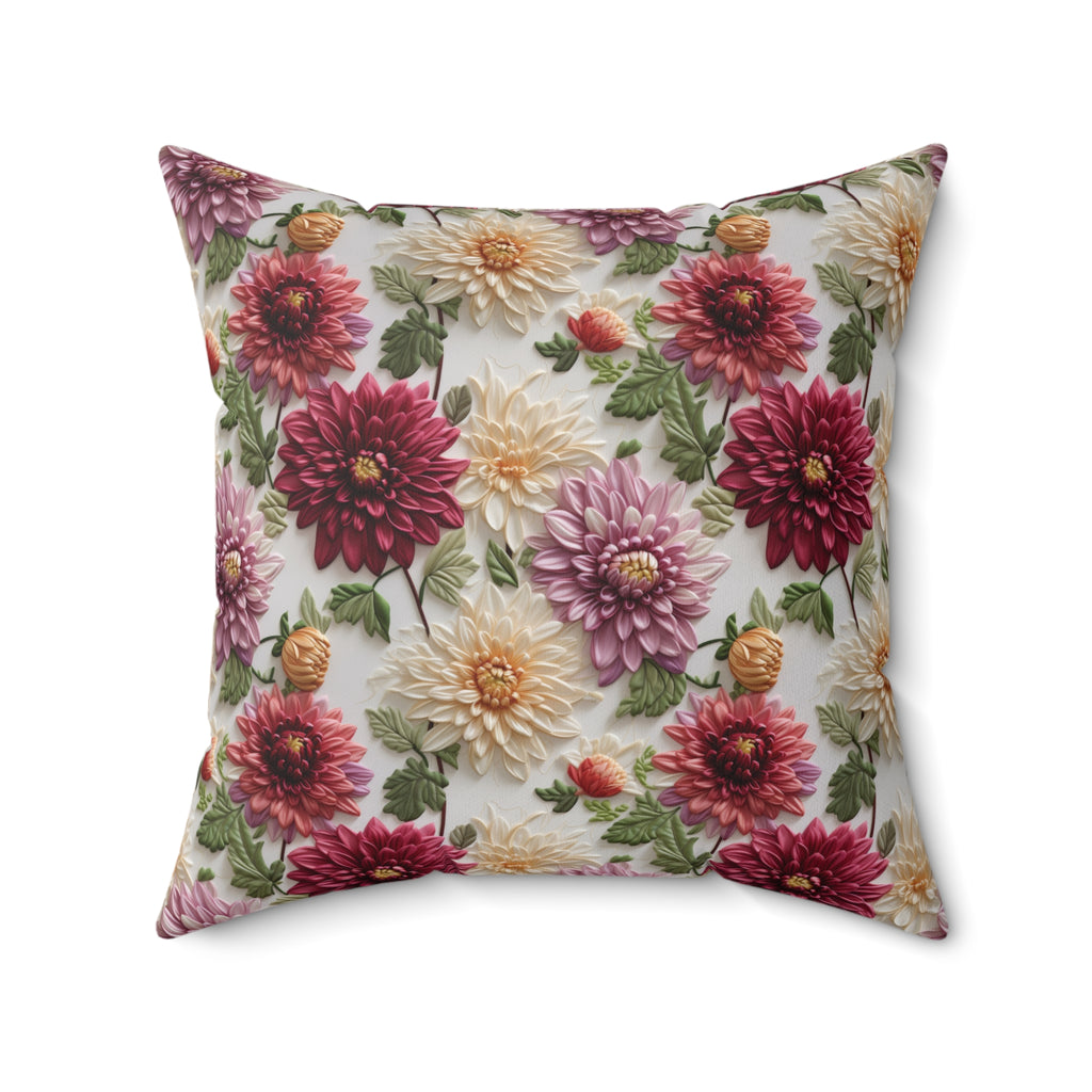 Elegant Fall Floral Square Pillow Autumn-Inspired Home Decor Accent Cozy, Double-Sided Print | Perfect for Sofas, Beds, and Living Bridal Shower - MRSBYVALLE